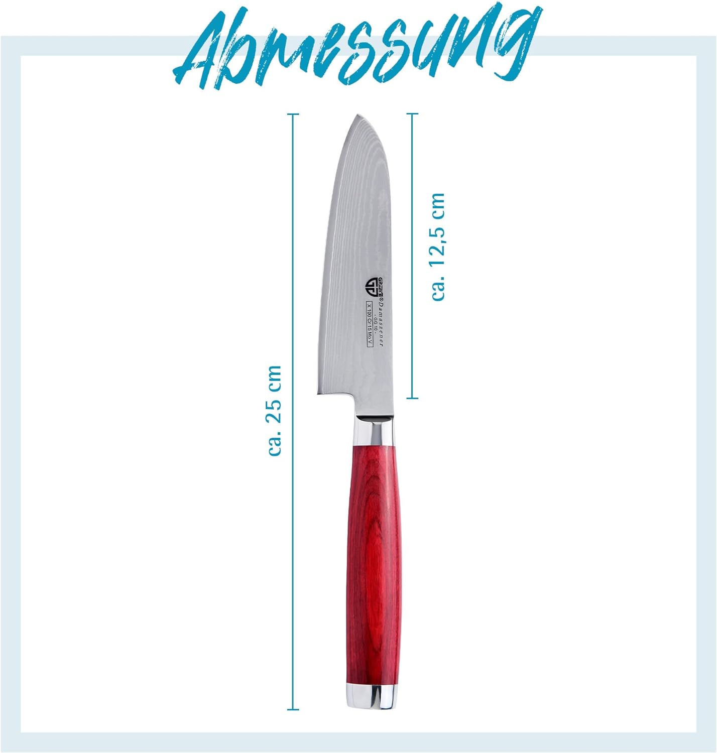 Santokumesser, Klingenlänge: 12,5 cm