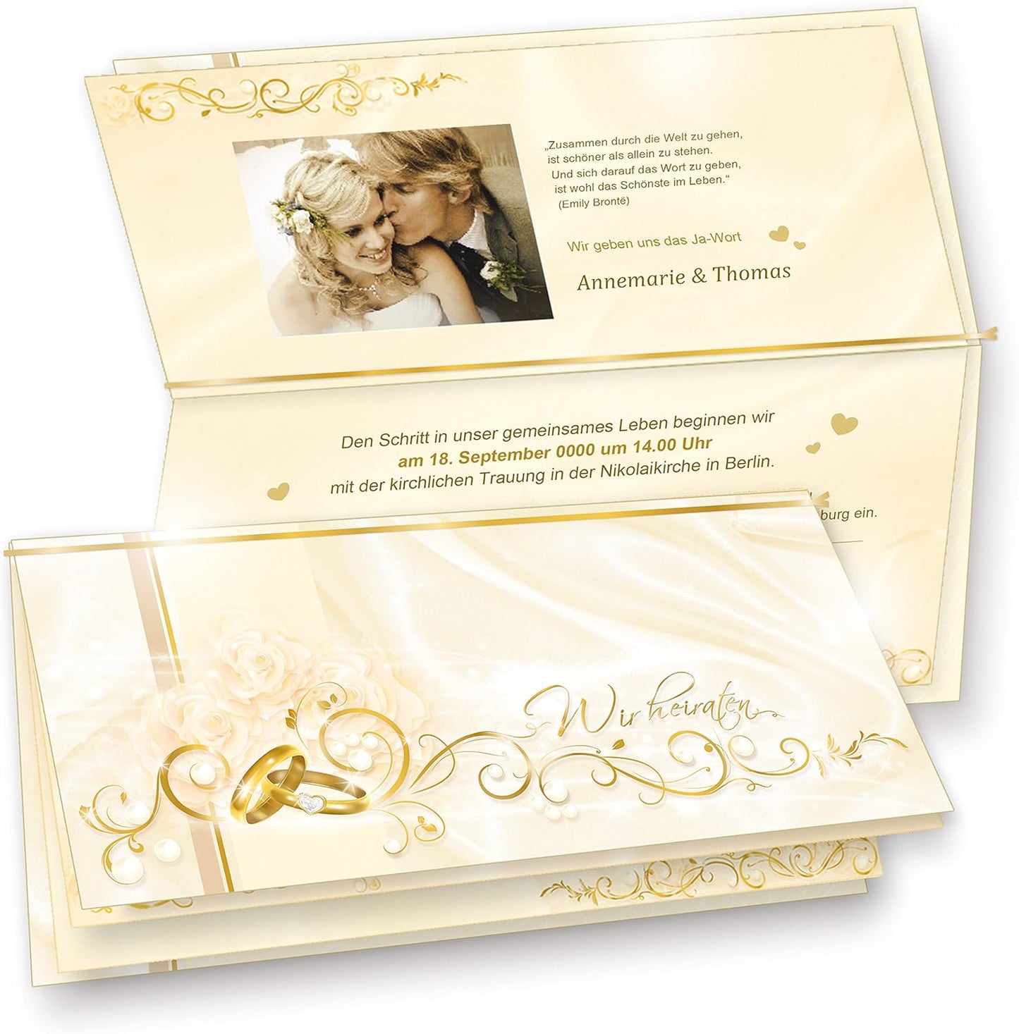 Einladungskarten-Set Hochzeit (40 Stück) inkl. Umschläge, 40 Sets