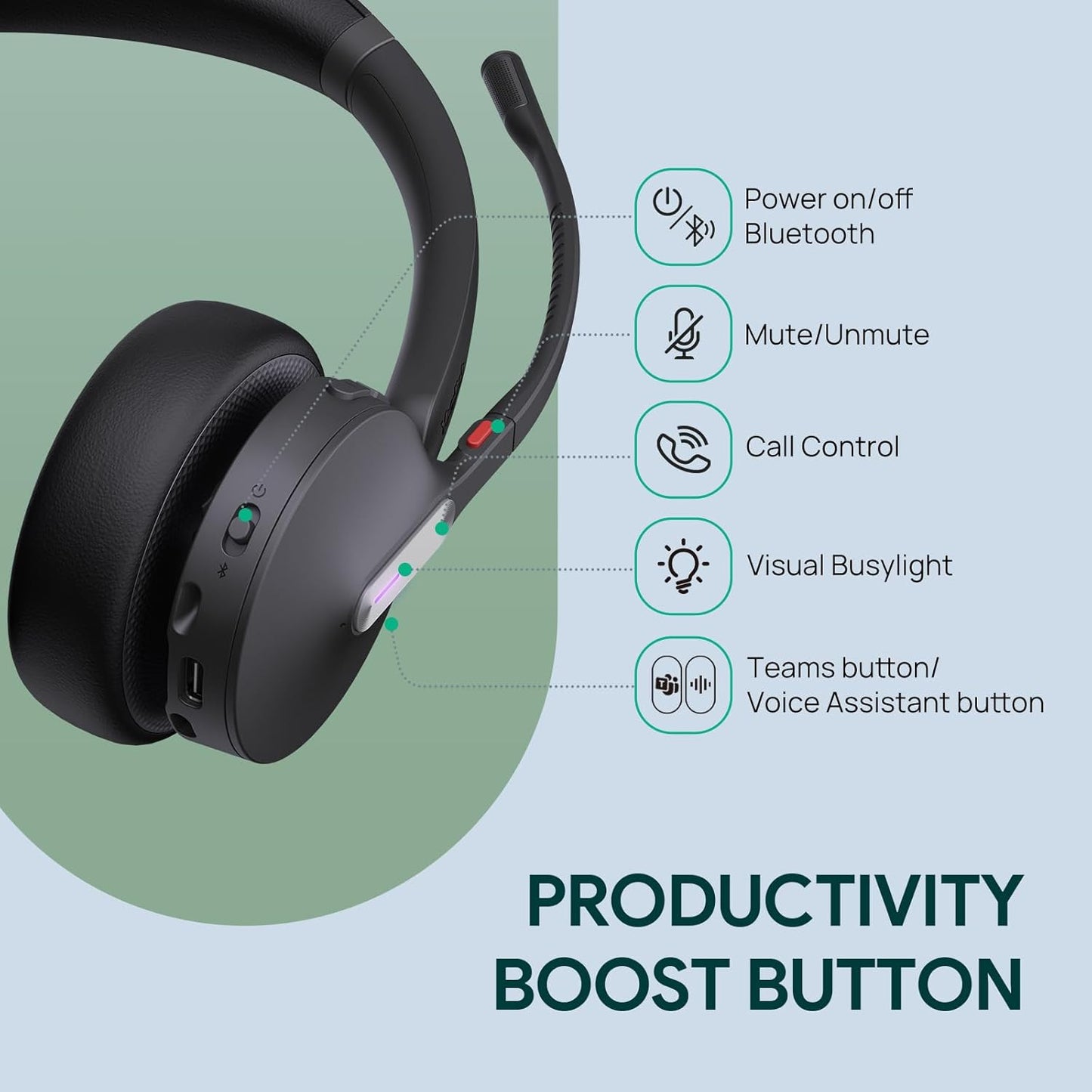 WH64 Pro Mono Kabelloses Headset mit Touchscreen, WH64 Pro Mono