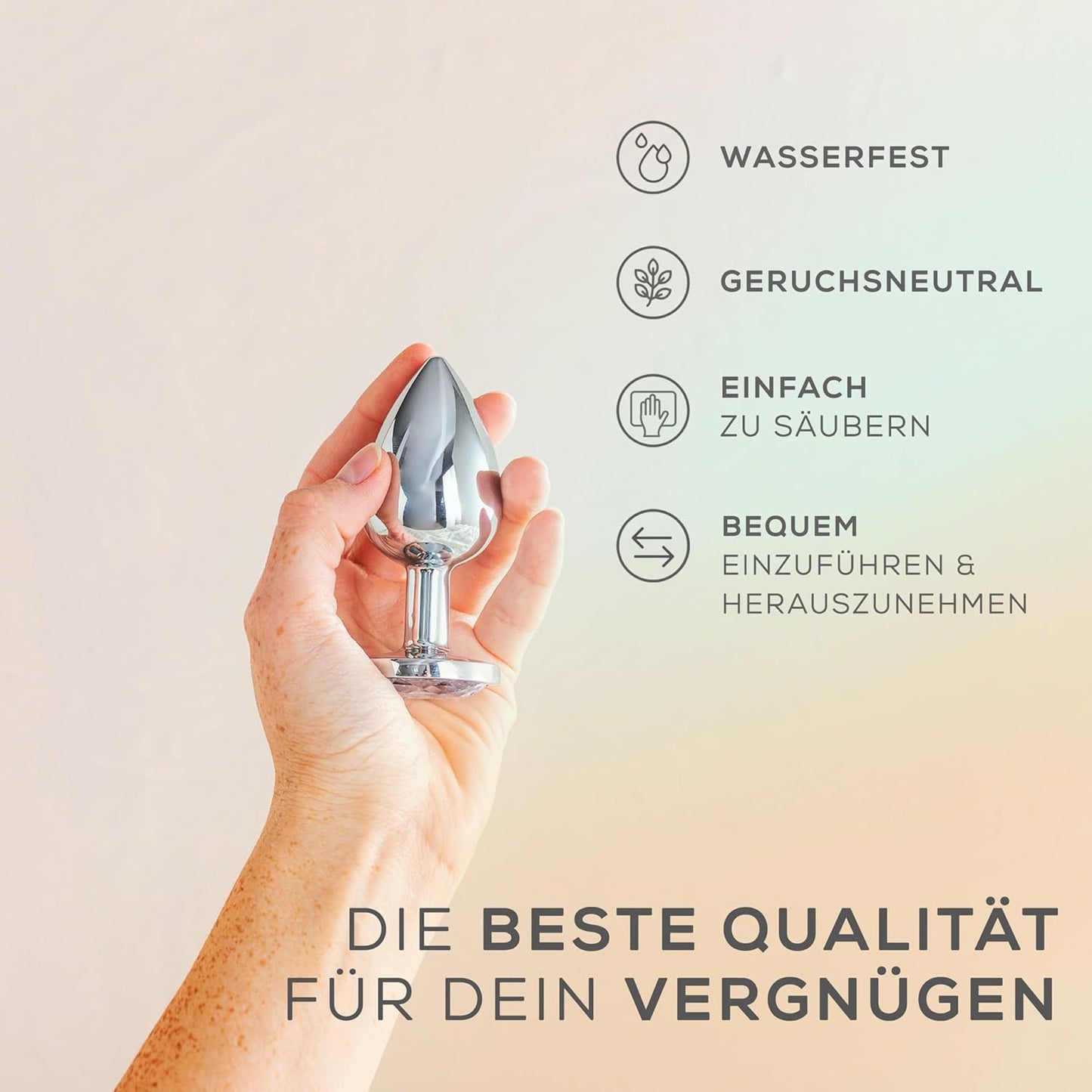 3er-Set Analplug Crystal White inkl. Analdusche