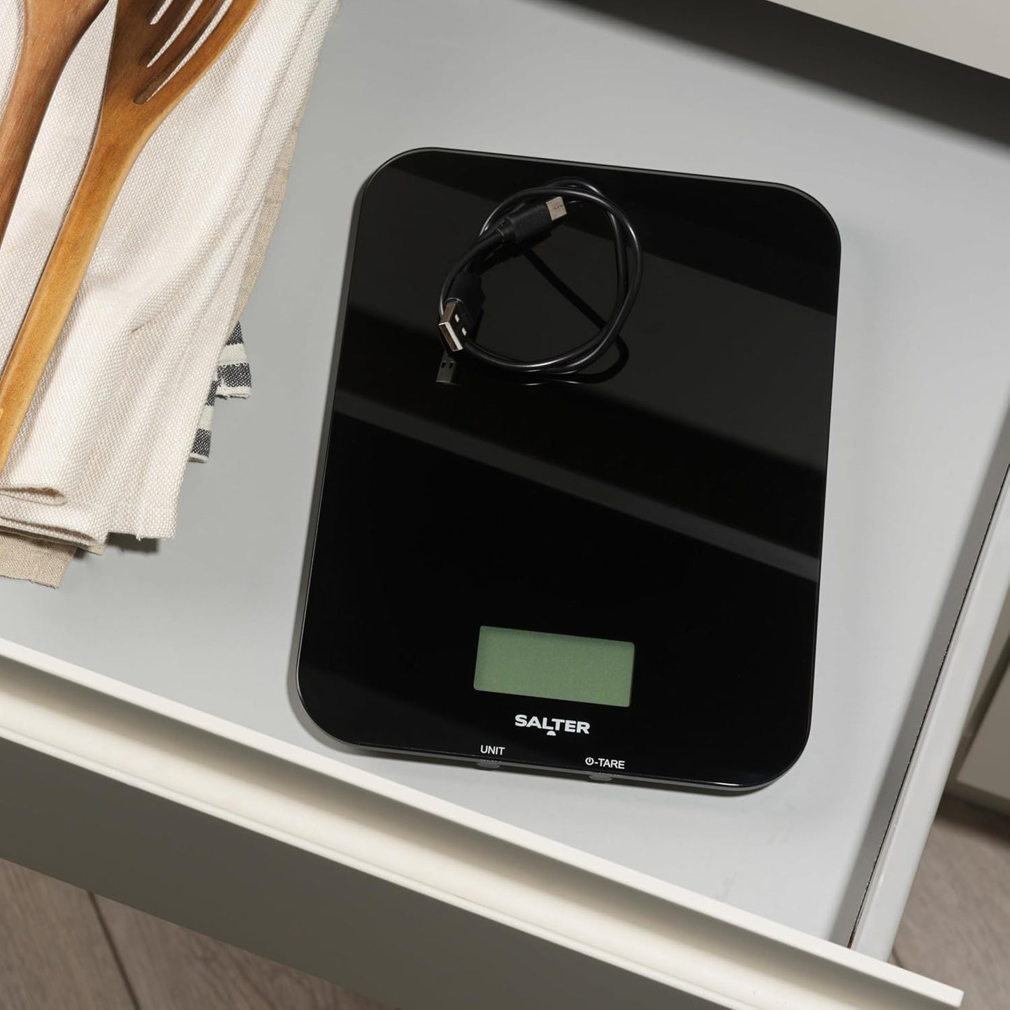 Wiederaufladbare Küchenwaage mit Tare Funktion, Wiederaufladbare Waage