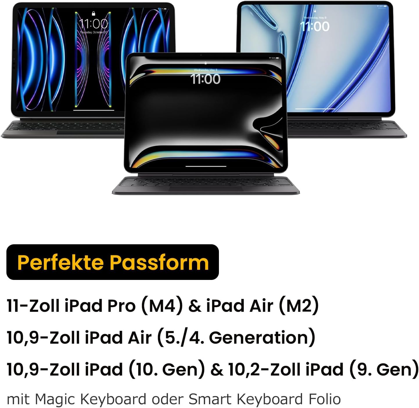 360° Tablet Hülle für 11", 10,9/11 Zoll für iPad/Pro/Air Navy Blau