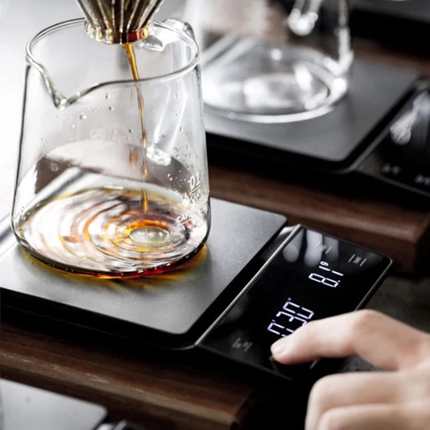 Digitale Kaffeewaage mit Timer und LED-Touchscreen