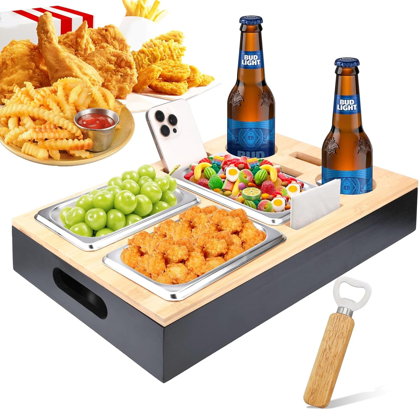 Couchbar mit Snackschalen