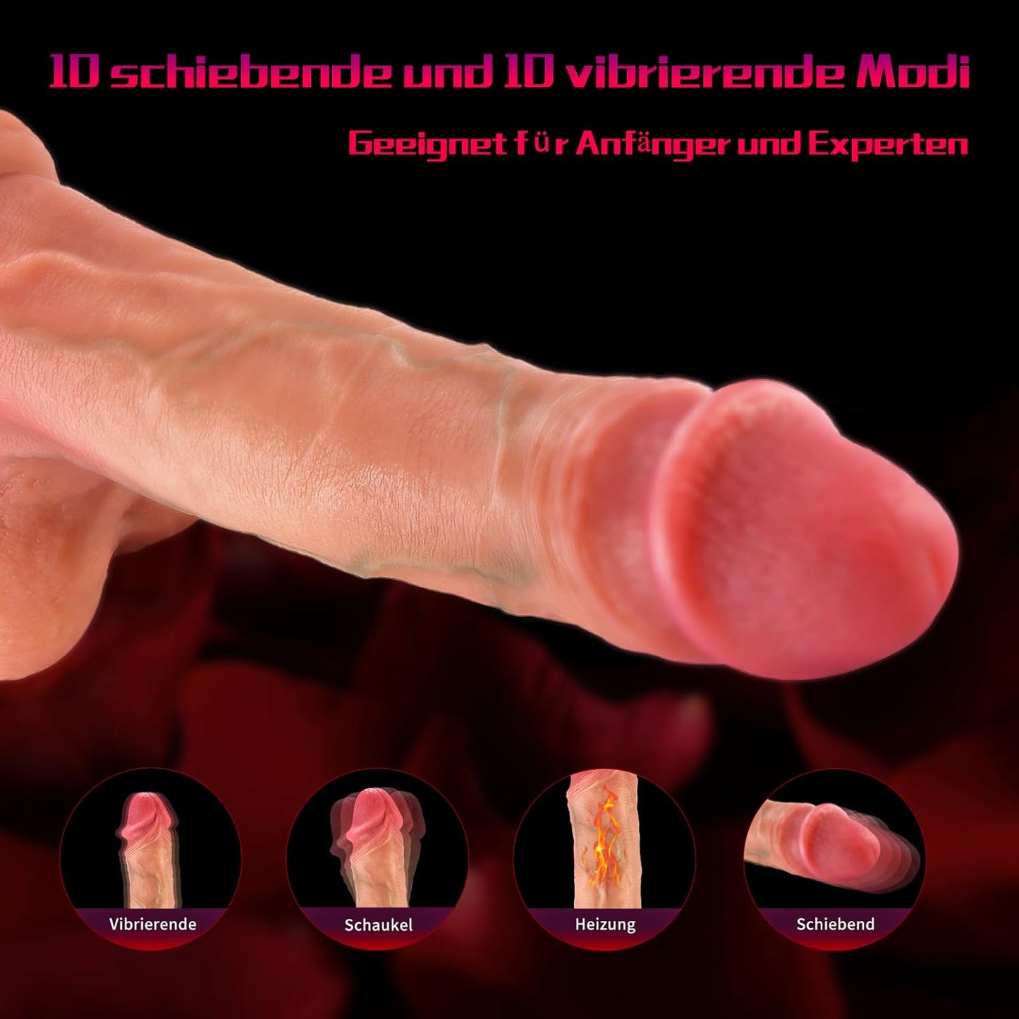 Realistischer Dildo Vibrator mit Fernbedienung und Saugnapf, D13332, D13332