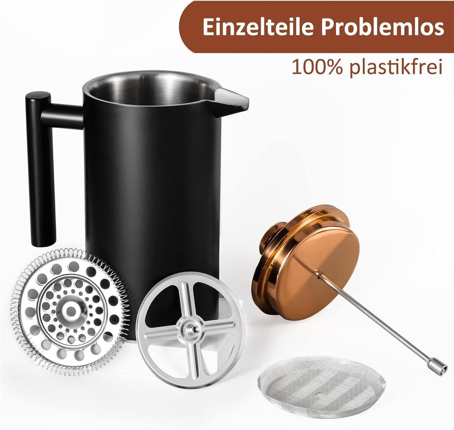 Kaffeebereiter French Press, 350ml Schwarz