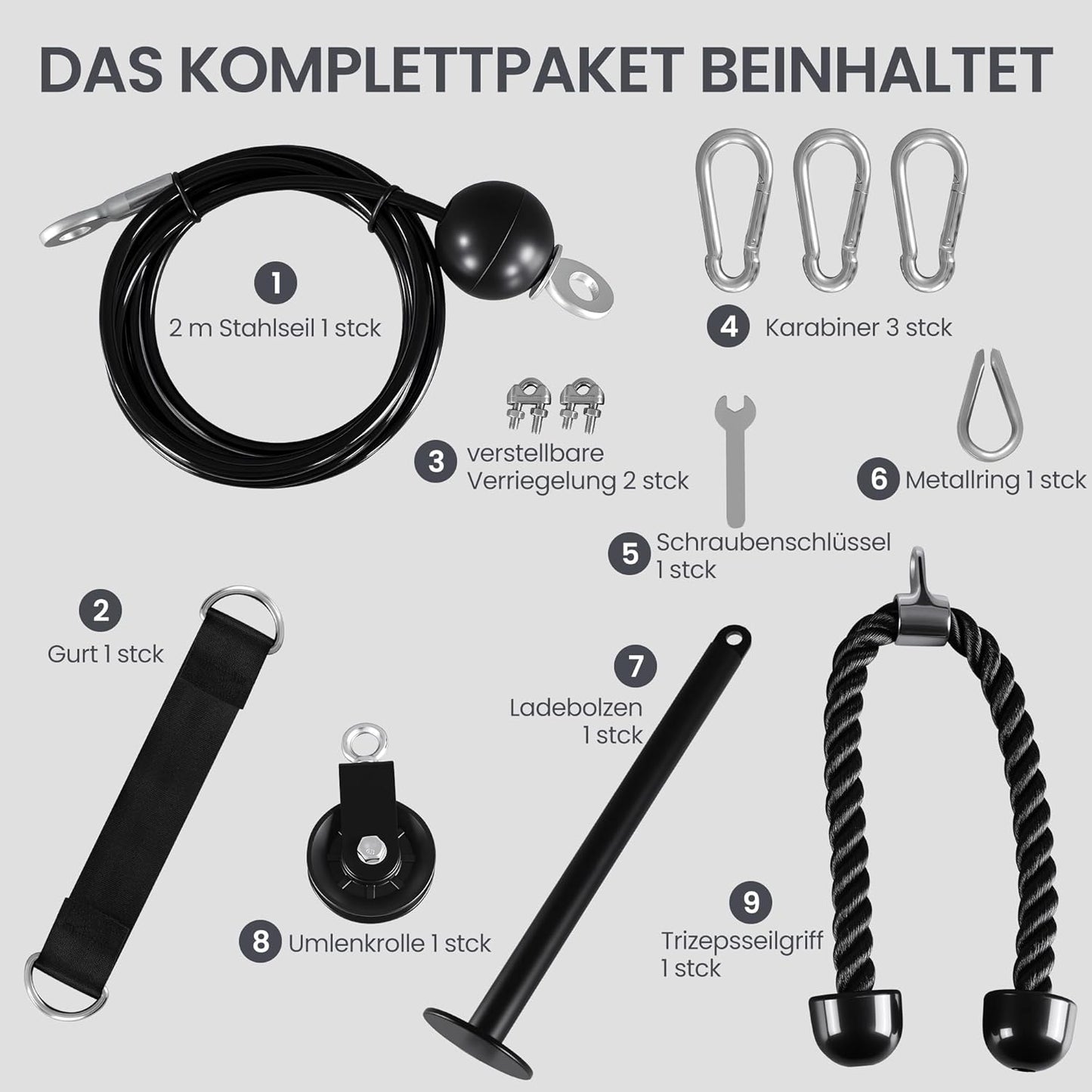 Latzugturm & Seilzugsystem für Zuhause, Pulley Set Basic