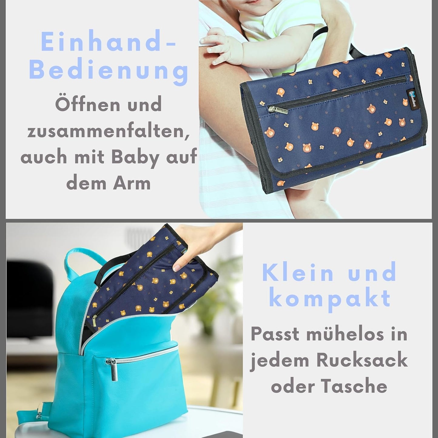 Wickelunterlage mit Windeltasche, BROWNBEAR
