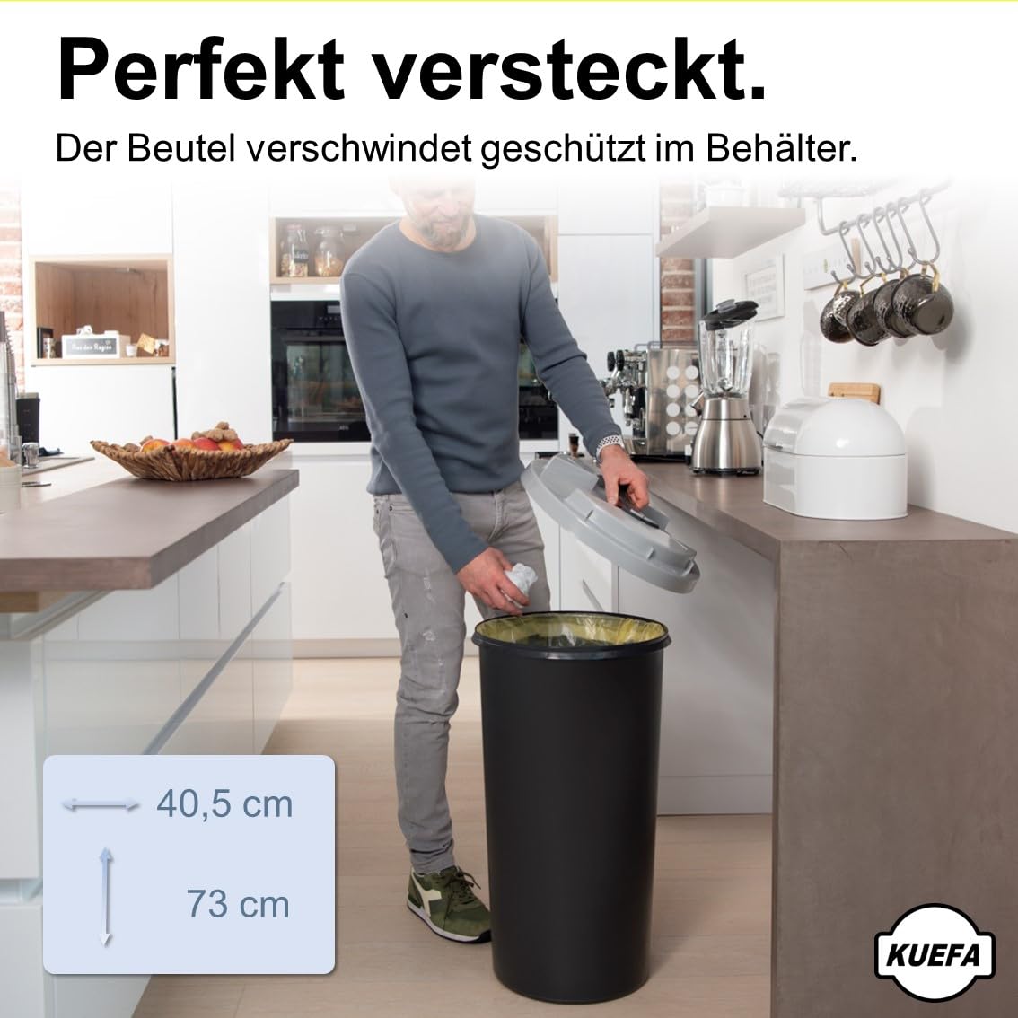 Müllsackständer für Gelbe Säcke, Hellgrau