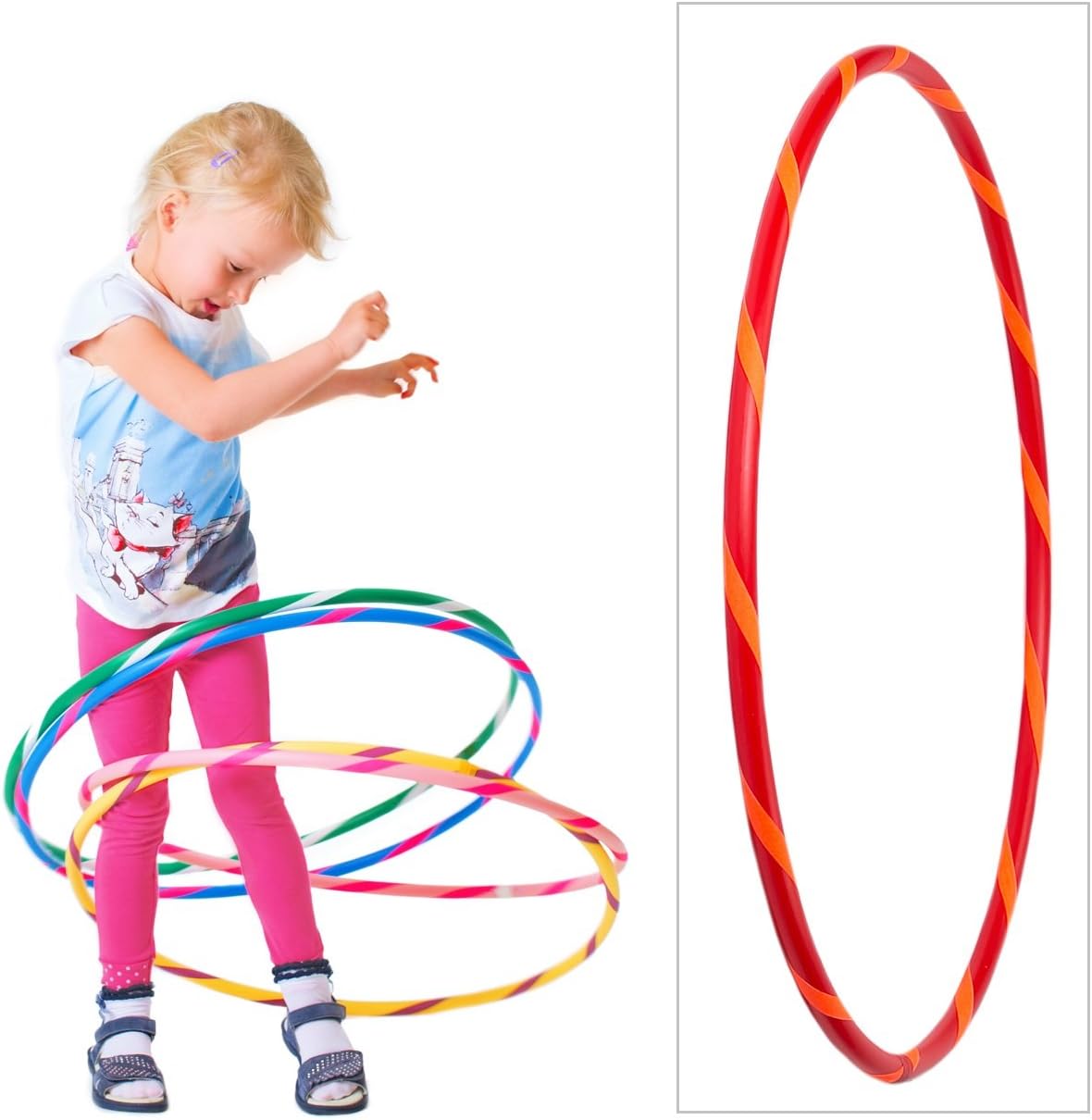 Hula Hoop Reifen für Kinder, Ø70cm Rot-Orange