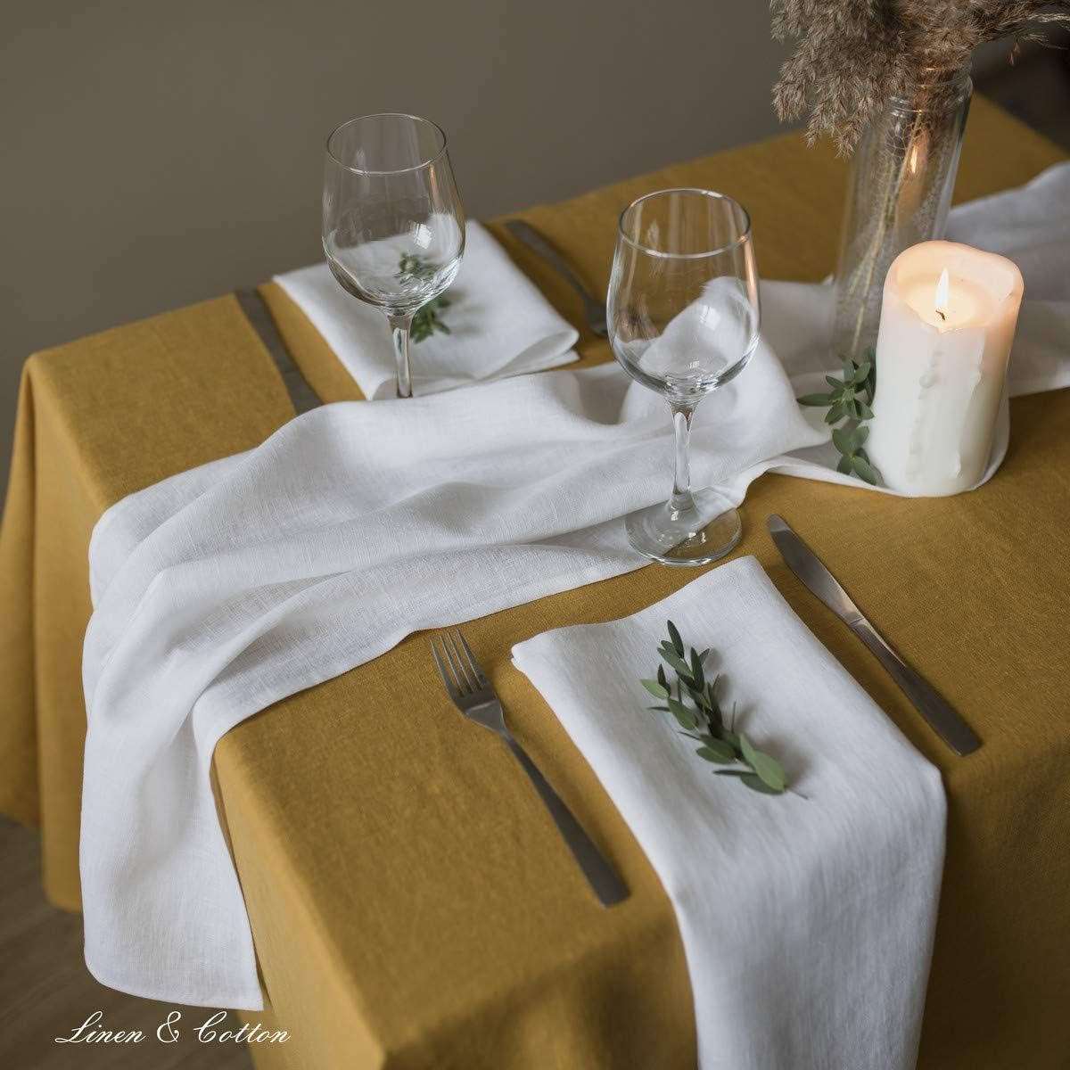 4-teiliges Stoffservietten-Set Hygge, Weiß Weiss Servietten - 32 x 32cm