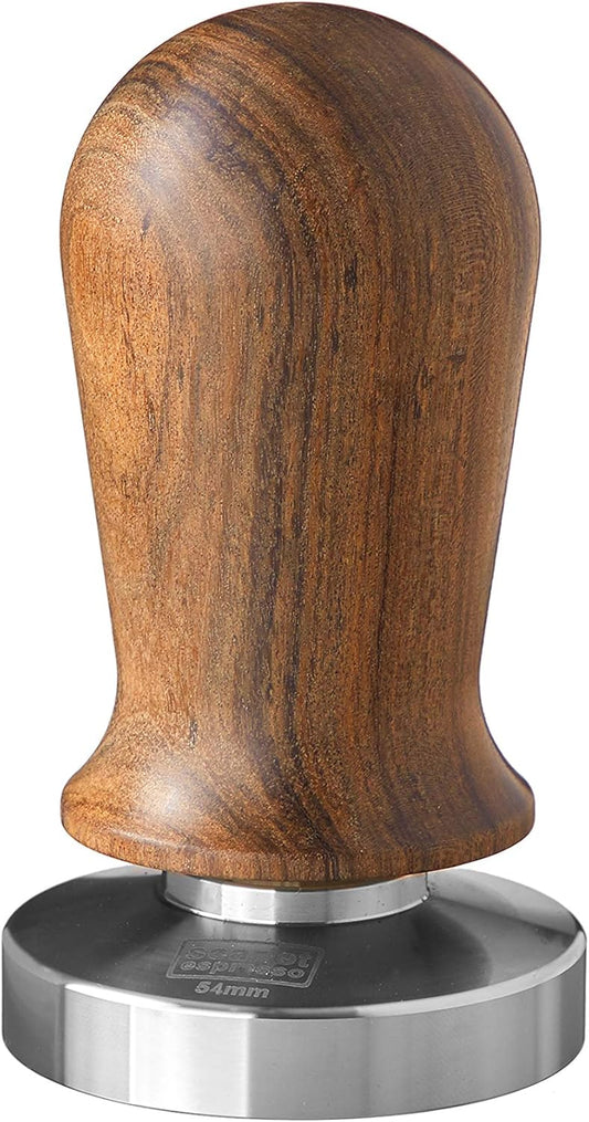Espresso Tamper Perfetto mit Kalibrierung, 54 mm / Sandelholz - Braun