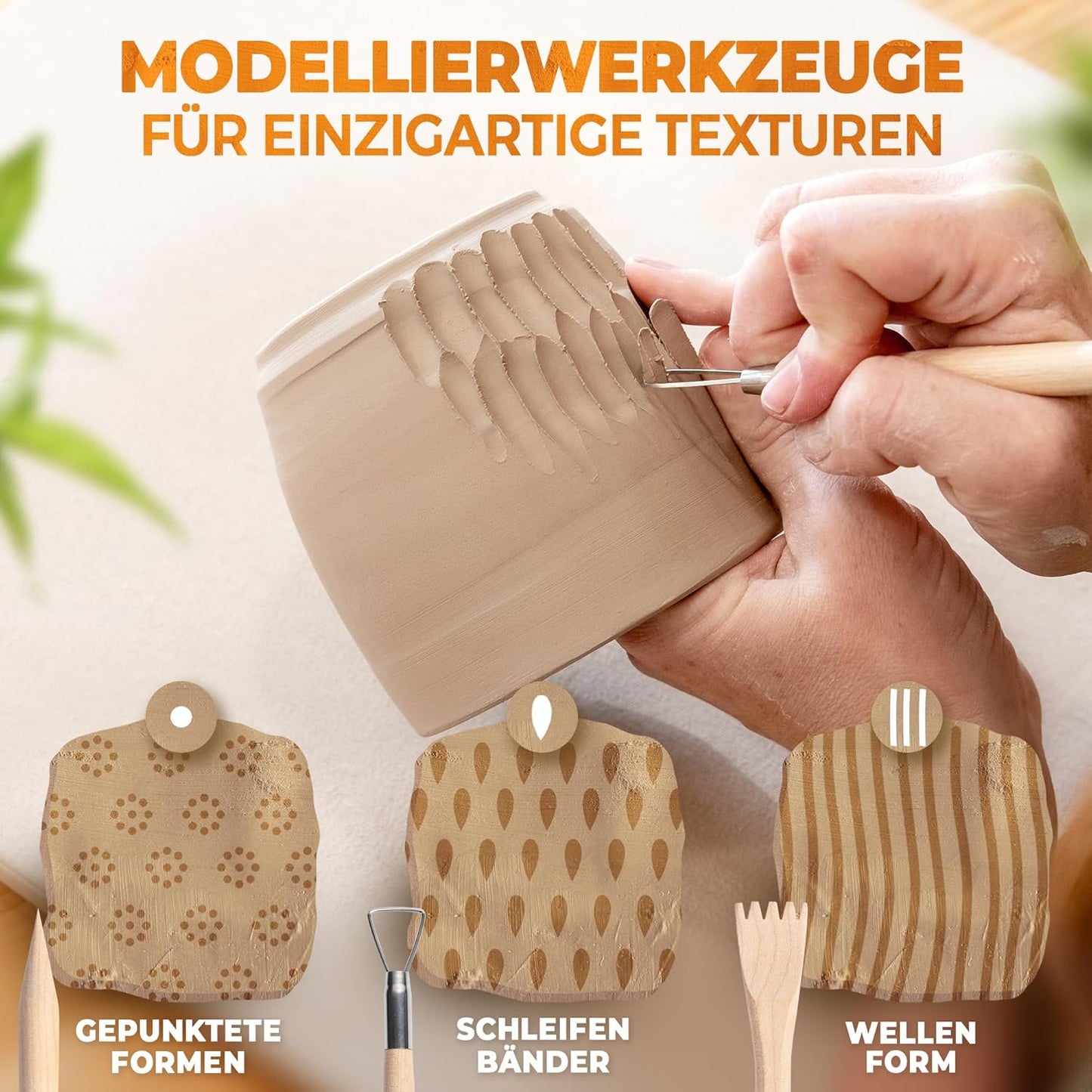 DIY Töpferset mit lufttrocknendem Ton, XXL