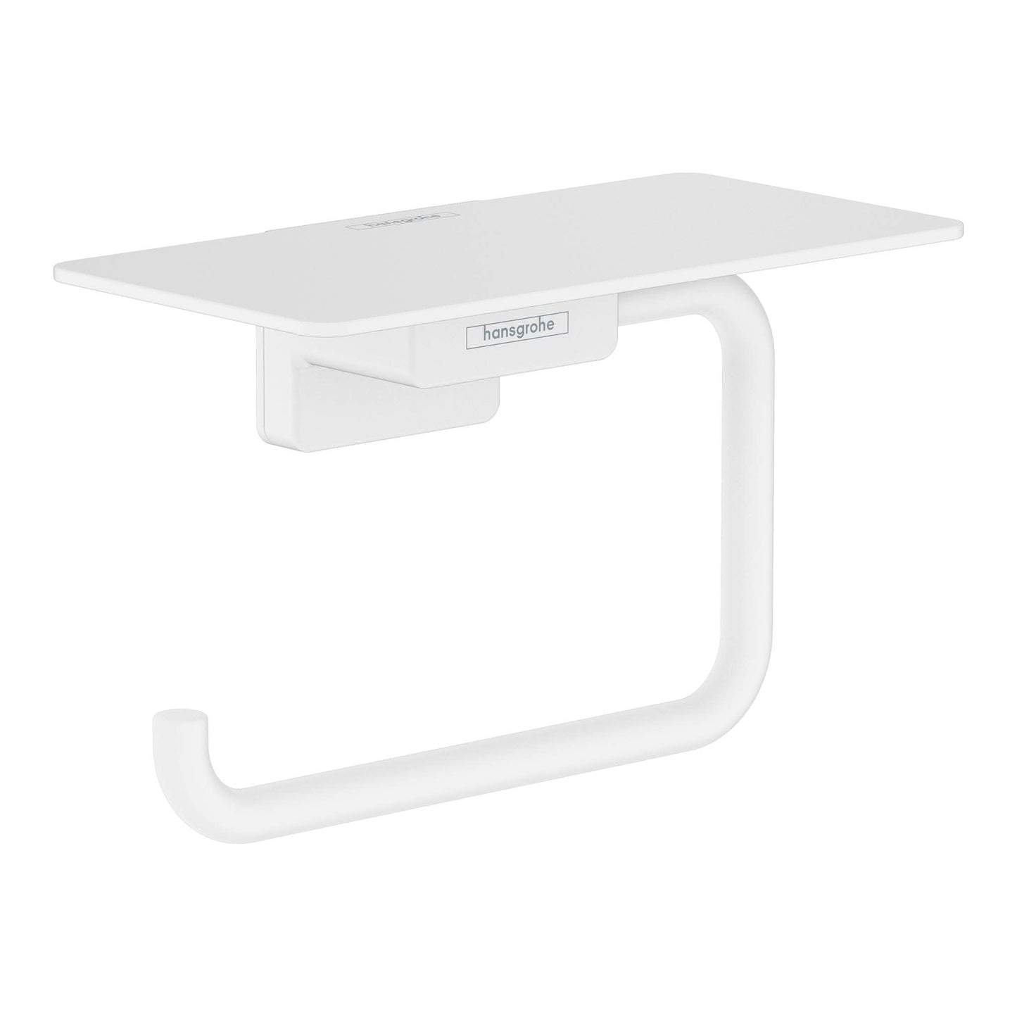 Toilettenpapierhalter mit Ablage für Wandmontage, 41772700, Mattweiss 1 Rolle mit Ablage