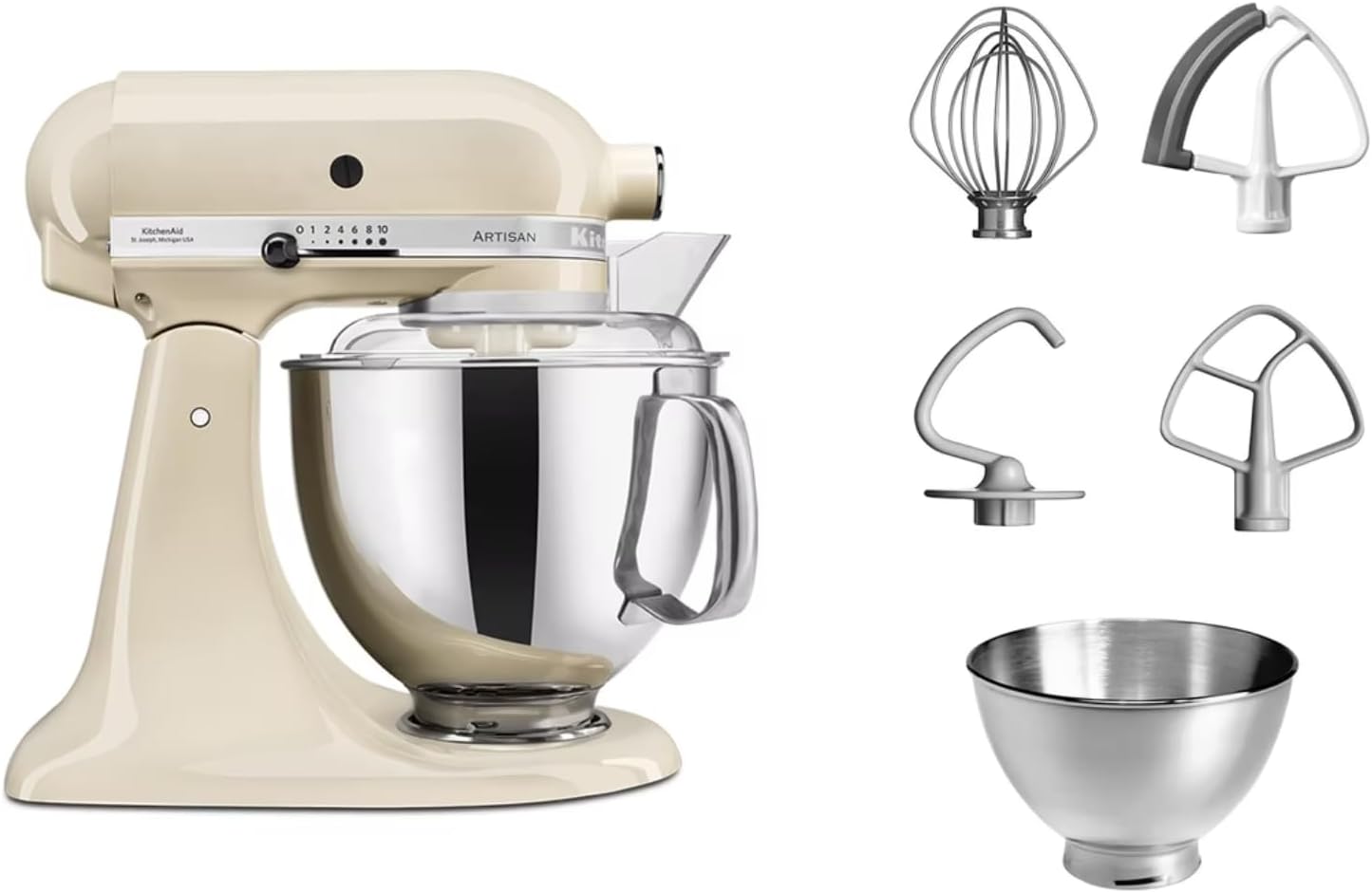 Küchenmaschine Artisan KSM175 mit kippbarem Food Processor, 4,8 Liter Crème