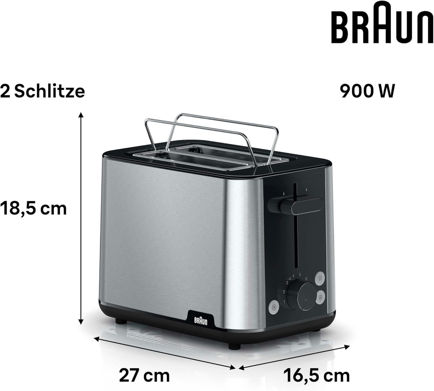 Toaster HT 1510 BK 2 Scheiben, Schwarz