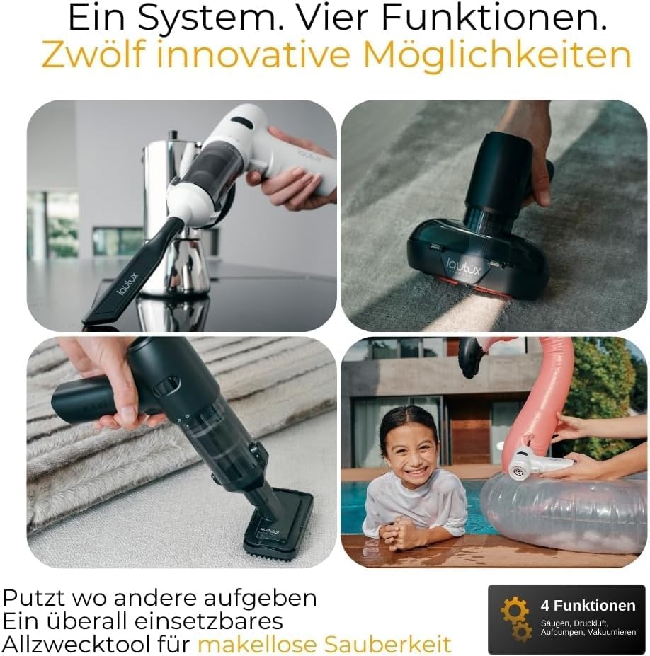 Turbotastic Pro 2 Handstaubsauger mit HEPA-Filter, Himmelblau Premium Set