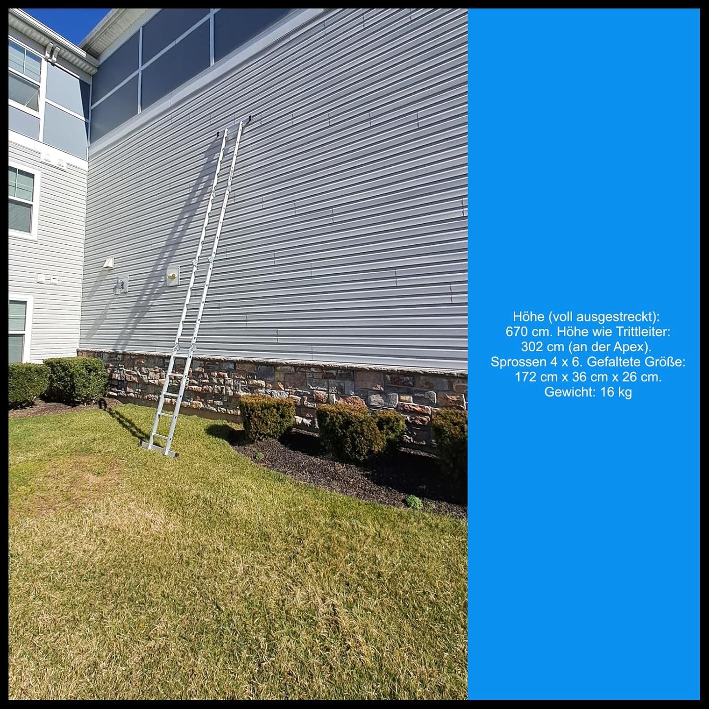 Mehrzweckleiter Aluminium 6,7m, 6,7m