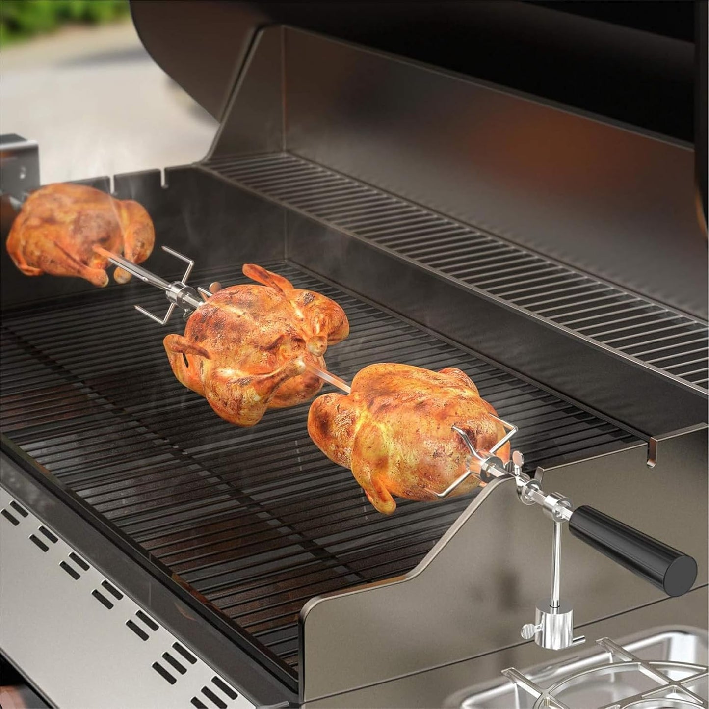 BRK-6032 universal Rotisserie Drehspiess mit Motor (100 cm)