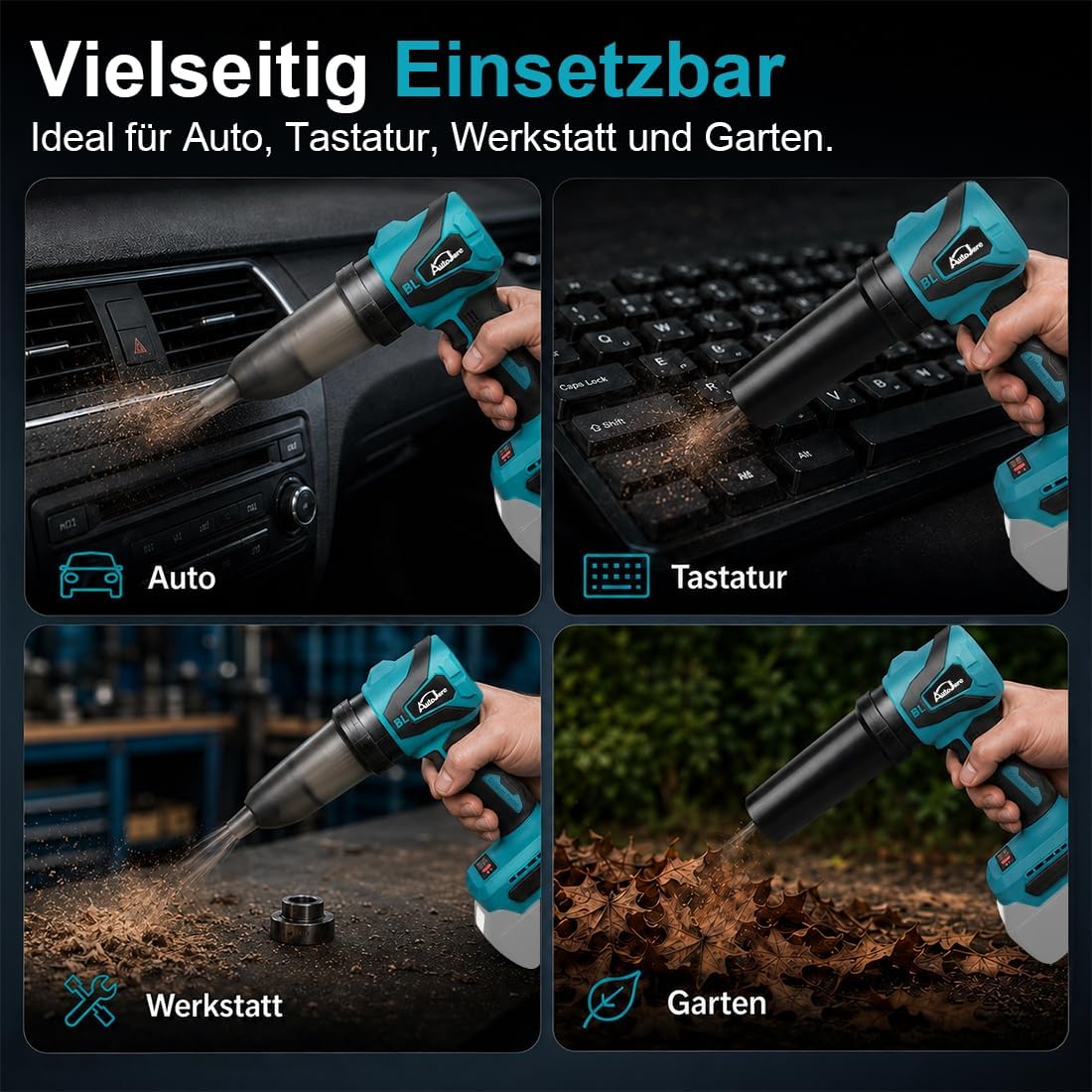 2-in-1 Akku Gebläse-Sauger, ohne Akku