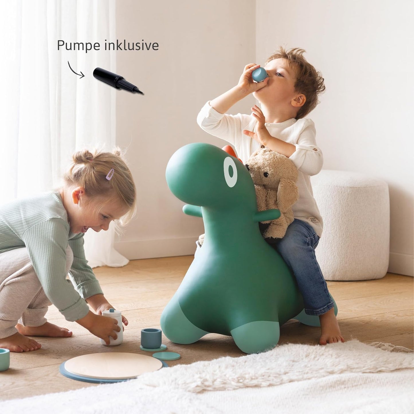 Aufblasbares Spielzeug Hoppi Dino, grün