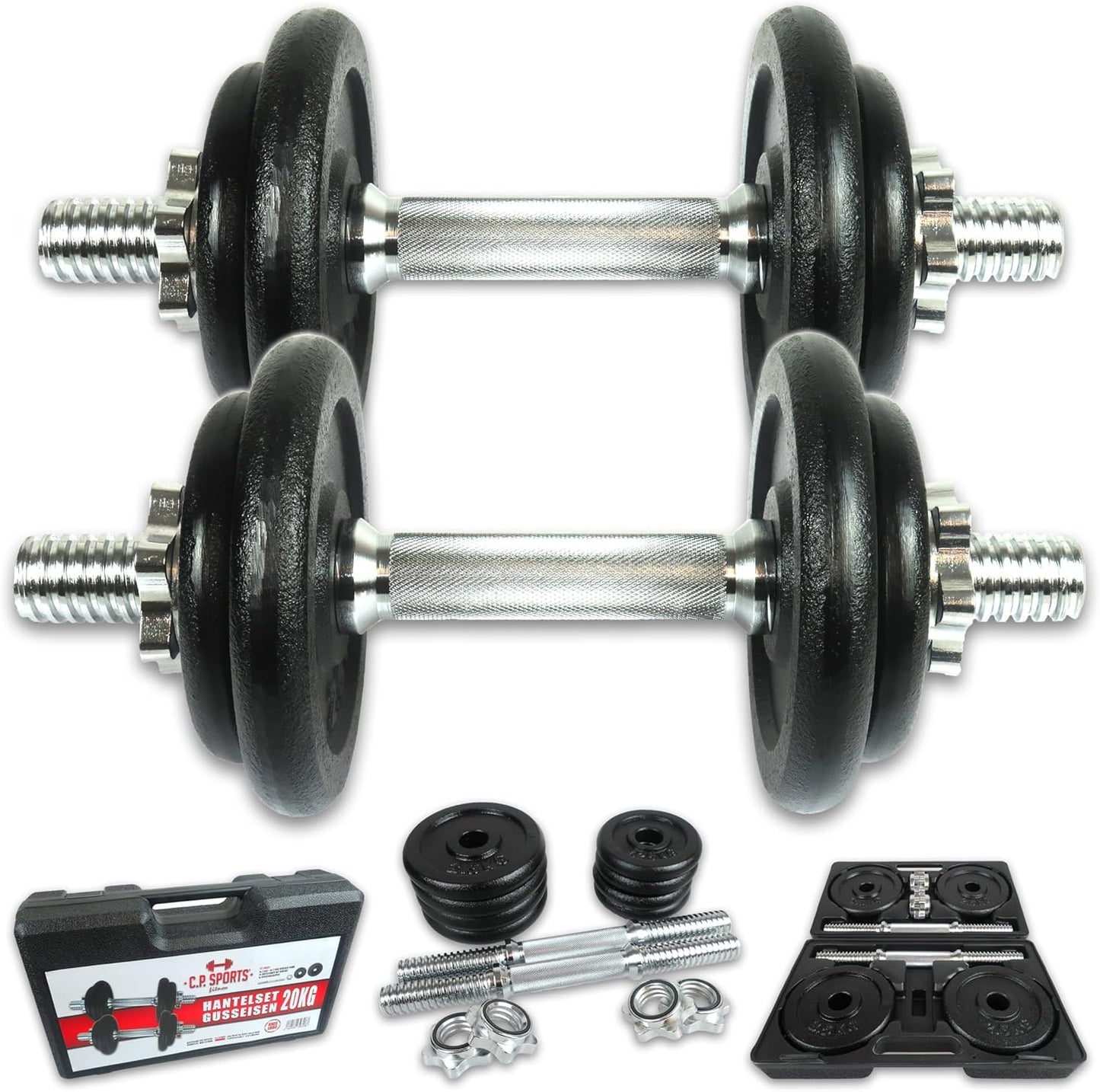 Hantelset 20 kg – im Koffer, KURZHANTEL SET 20KG + KOFFER