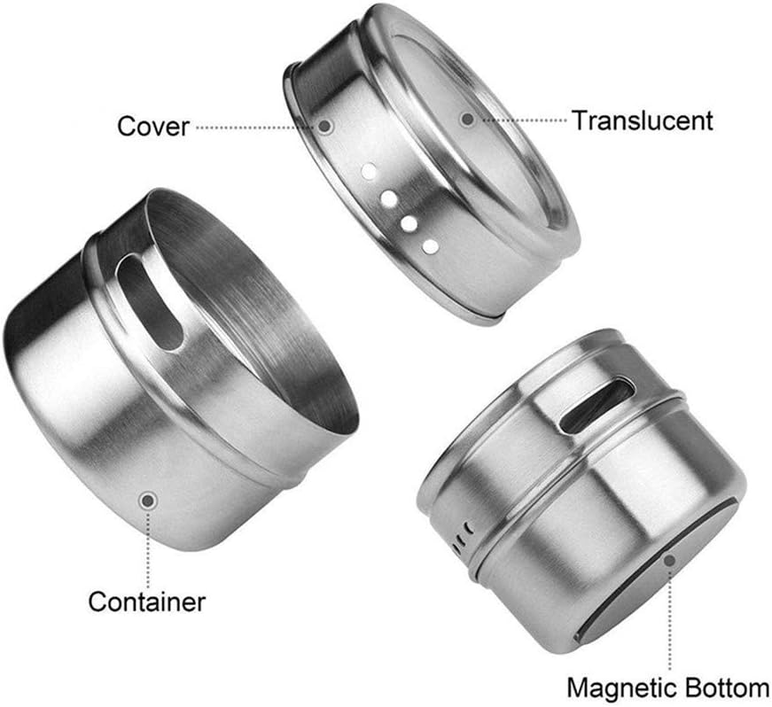 Magnetisches Gewürzdosen-Set, 6 Stück, inkl. 120 Etiketten