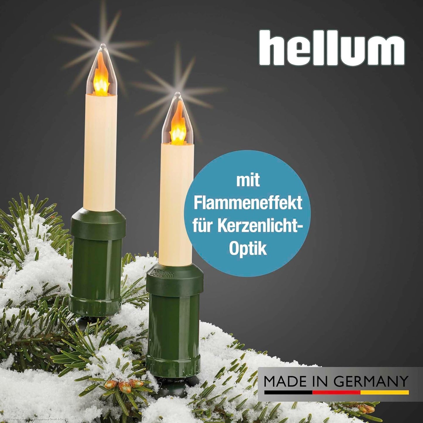 20 LED Weihnachtsbaum Kerzen mit Flammeneffekt, 20 LED-Filament (+2Ersatz) / beleuchett 19m Mit Flammeneffekt