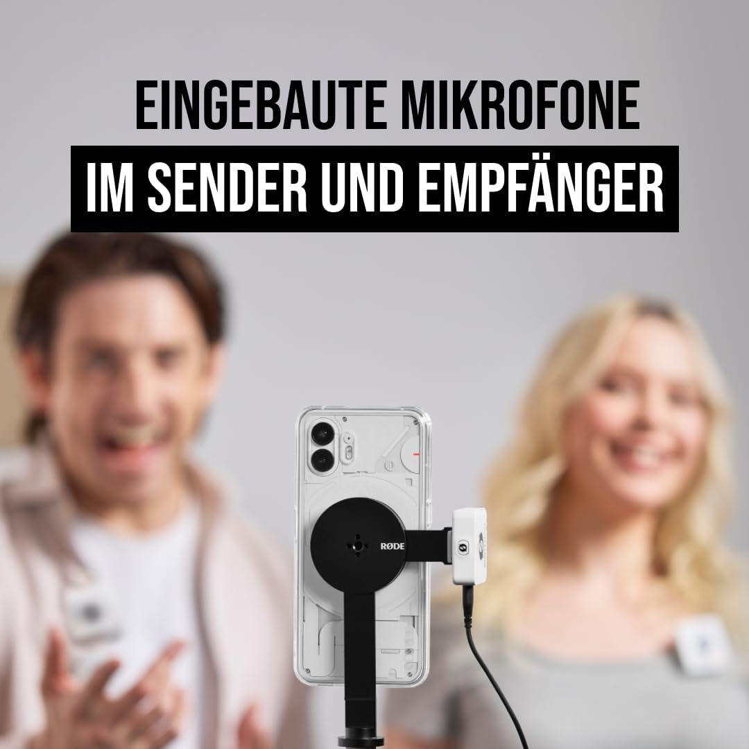 Drahtloses Mikrofonsystem mit GainAssist 100m Reichweite, Wireless ME Dual White