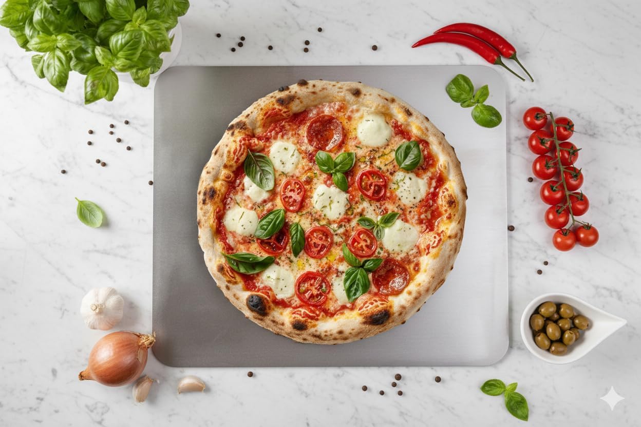 Pizzabackstahl für Ofen und Grill