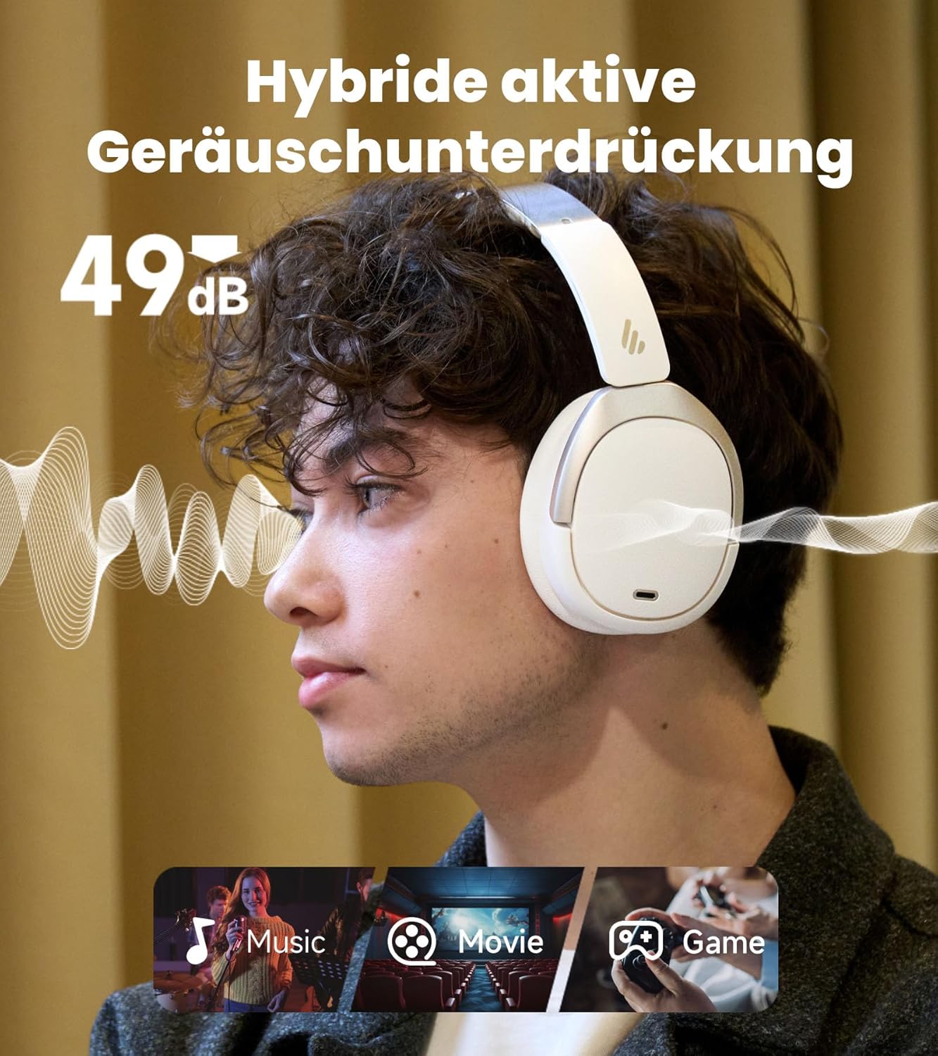 Faltbare Over-Ear-Kopfhörer W80 mit ANC und LDAC, W80 Elfenbein