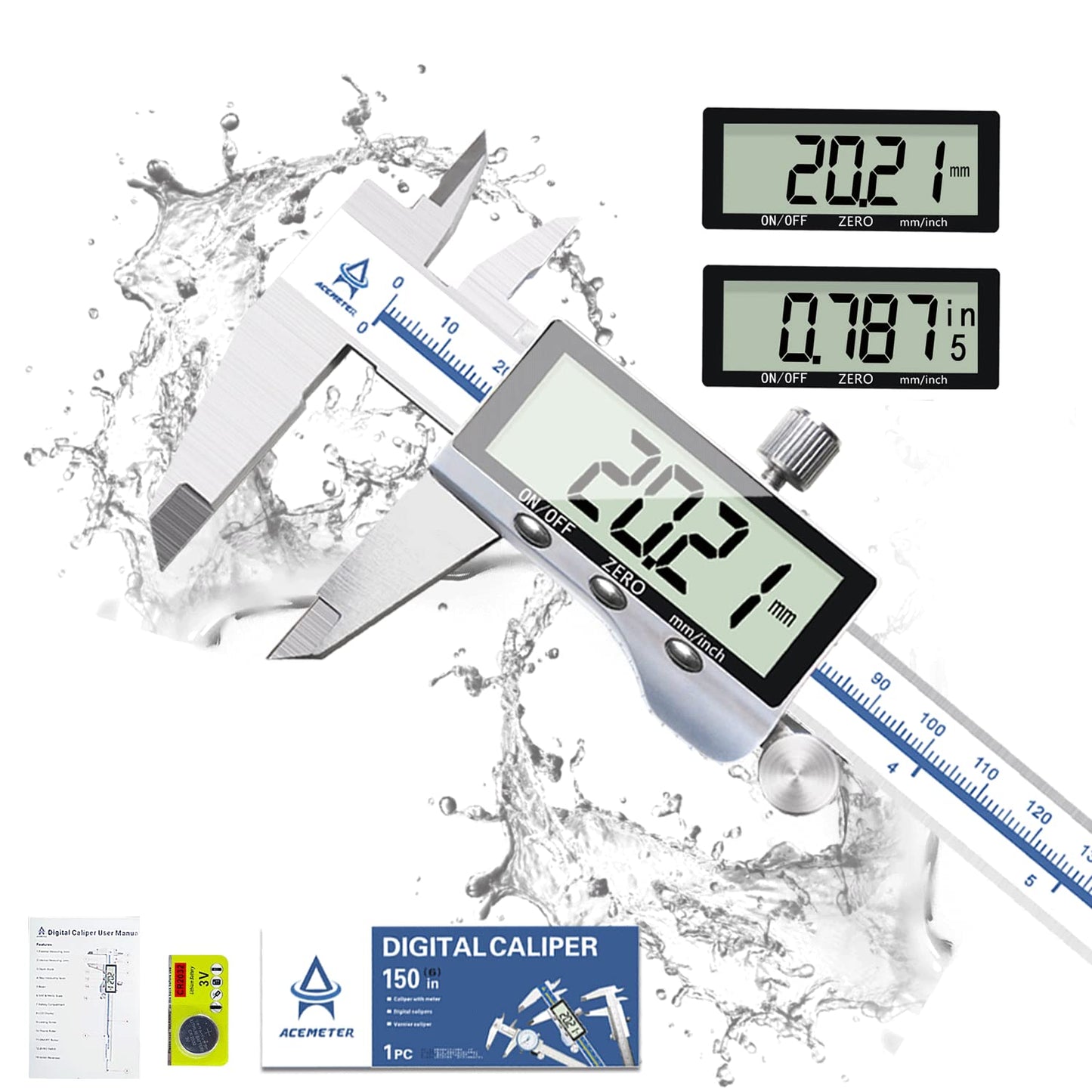 Digitaler Messschieber mit grossem LCD-Display