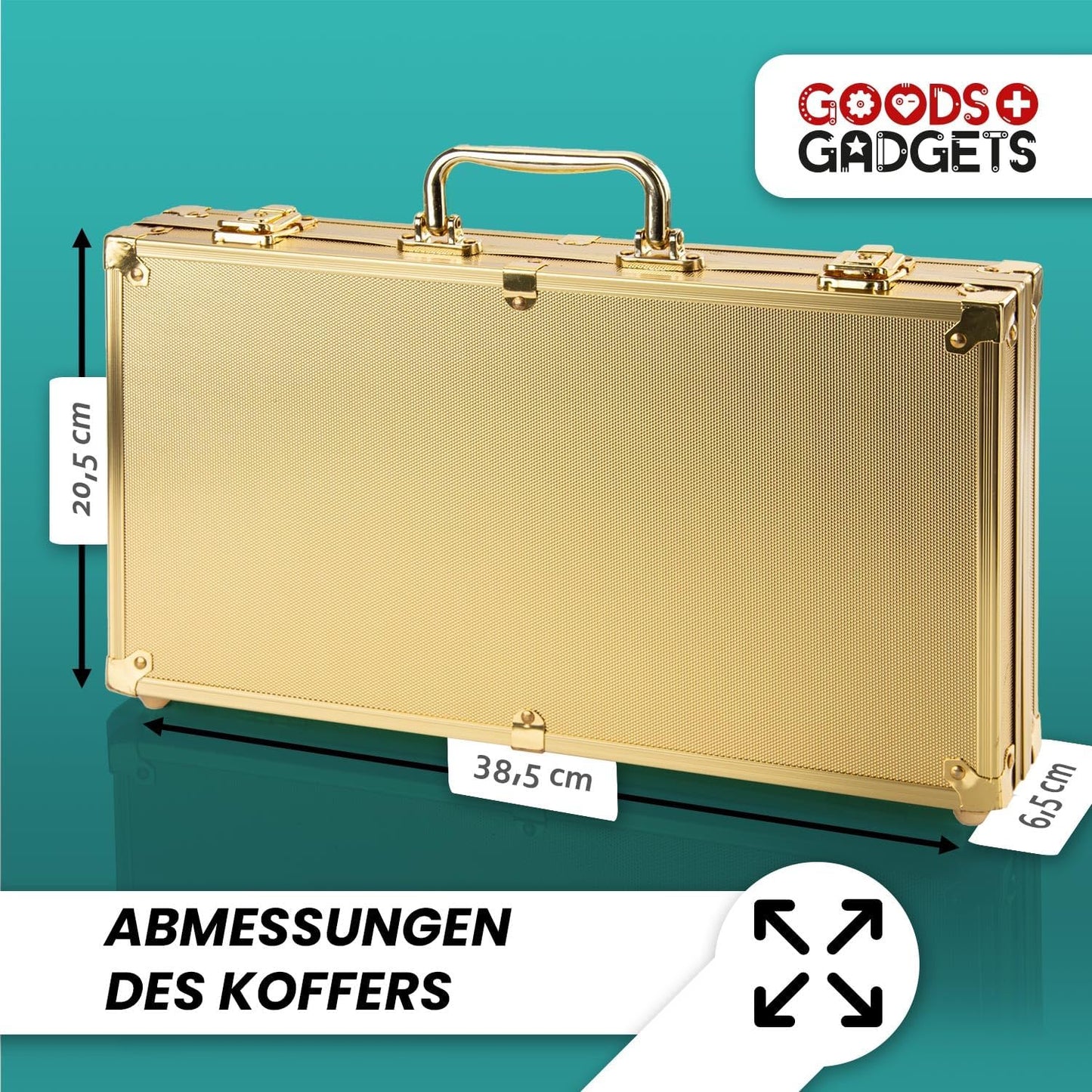 Pokerkoffer-Set, Gold 300 Chips