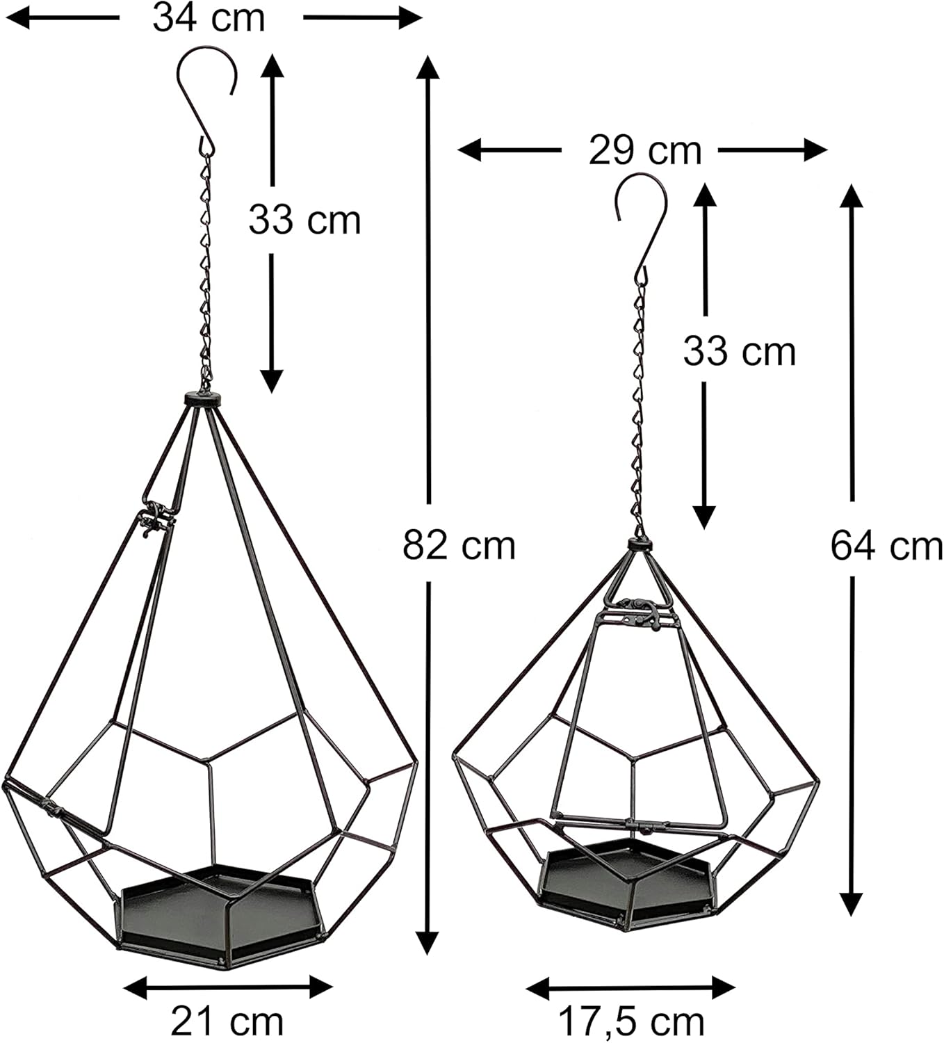 2-teiliges Blumenampel-Set, 6-eckig, 96075