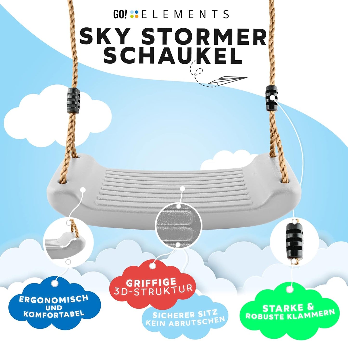 SKY STORMER Kinderschaukel, Grau