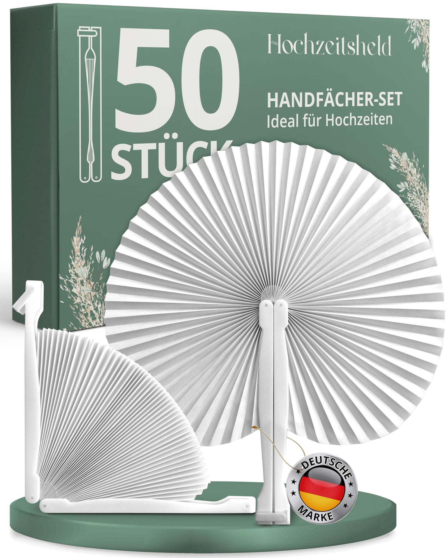 Runde Fächer für Hochzeit, 50 Stück, 50 Stück Runde Handfächer