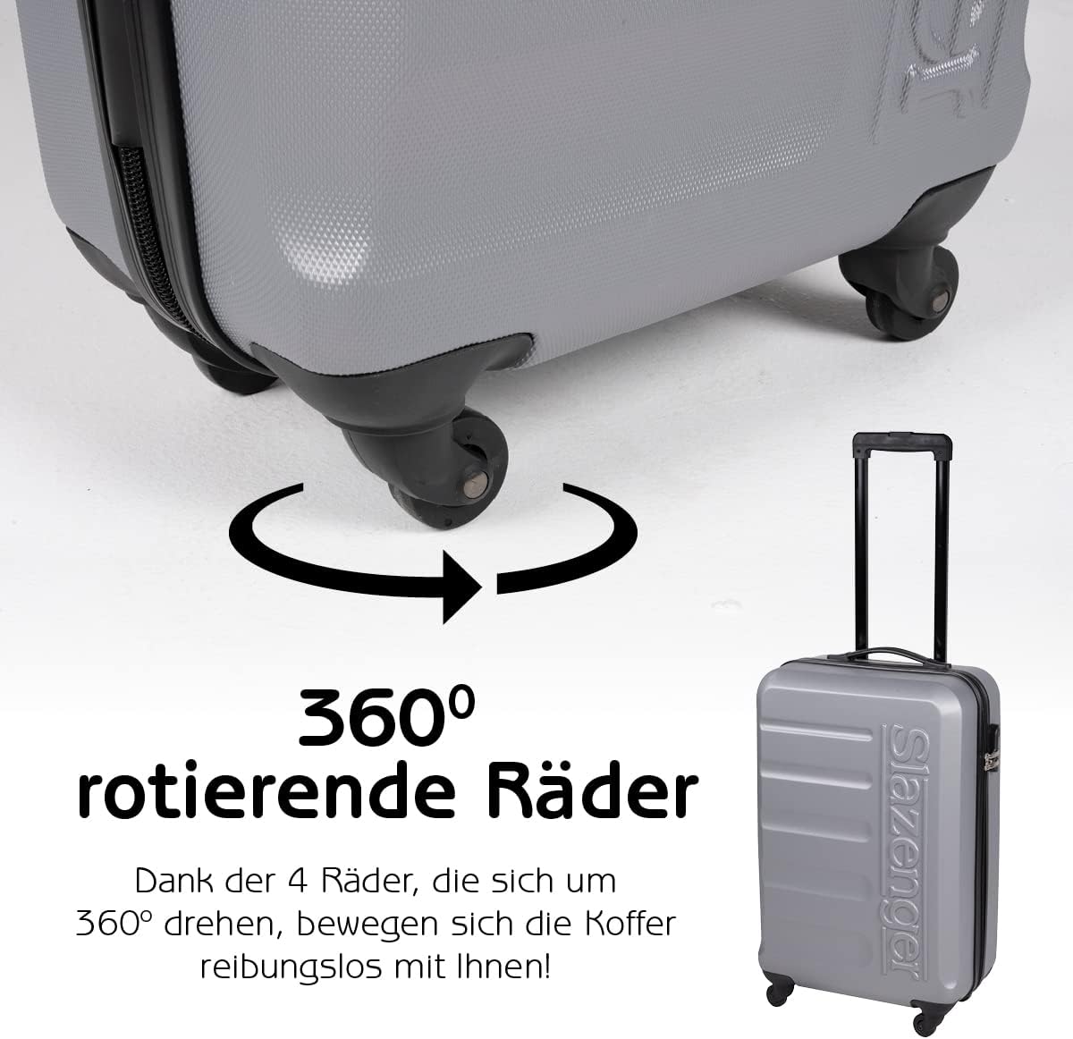 Trolley Set 18/22/26" ABS 3pcs, 3-Teilig Grau Grau
