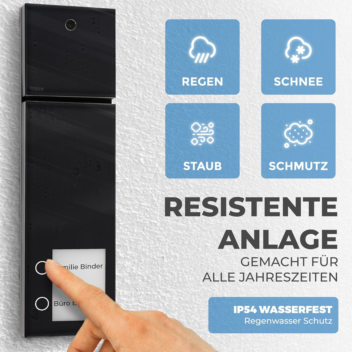 2-Familien-Video Türklingel, 313,5 x 87 x 34 Schwarz