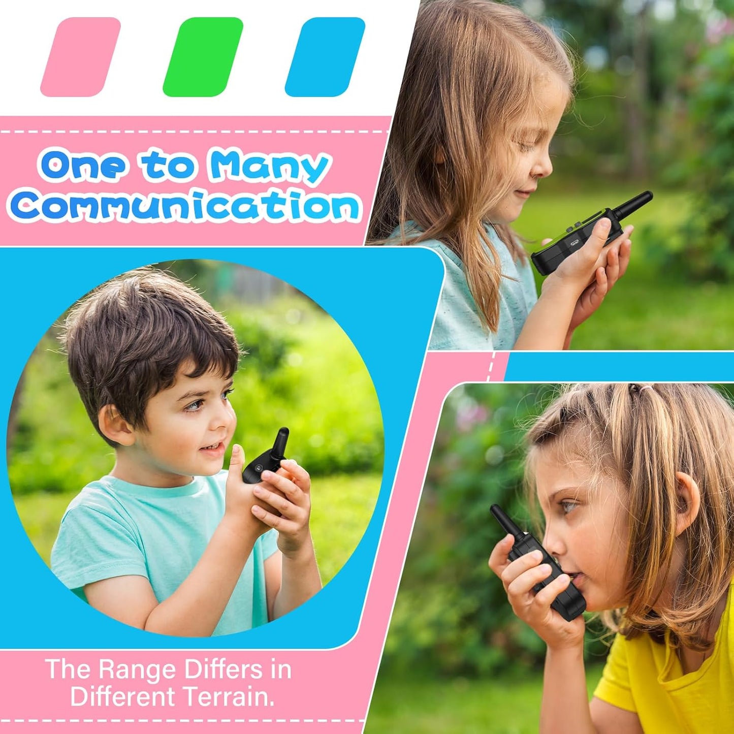 Walkie Talkie Kinder-Set mit VOX & Taschenlampe (3 Stück)