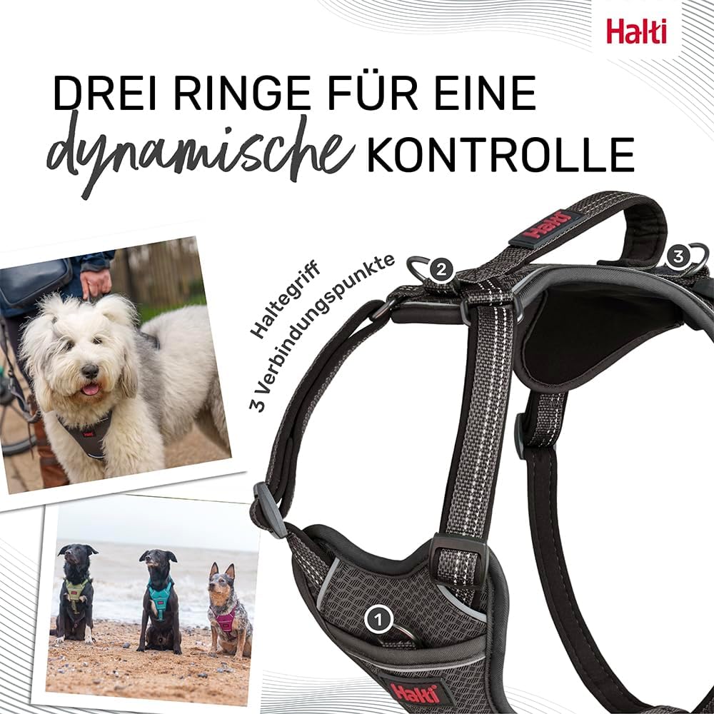 47103A Halti -  Anatomie Hundegeschirr mit Griff, Grau L