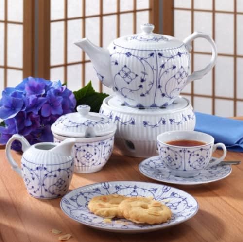 22-teiliges Teeservice indisch blau