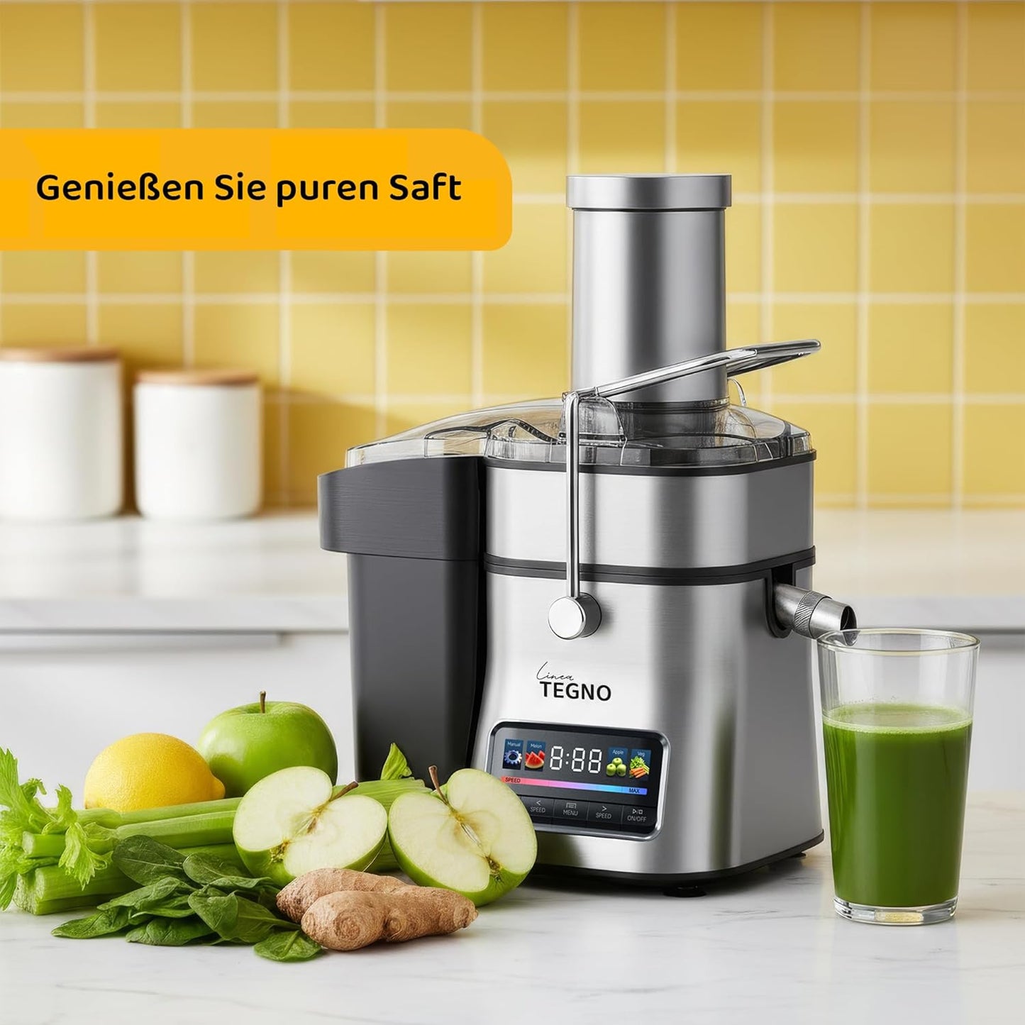 Professioneller Edelstahl Entsafter mit LED-Display