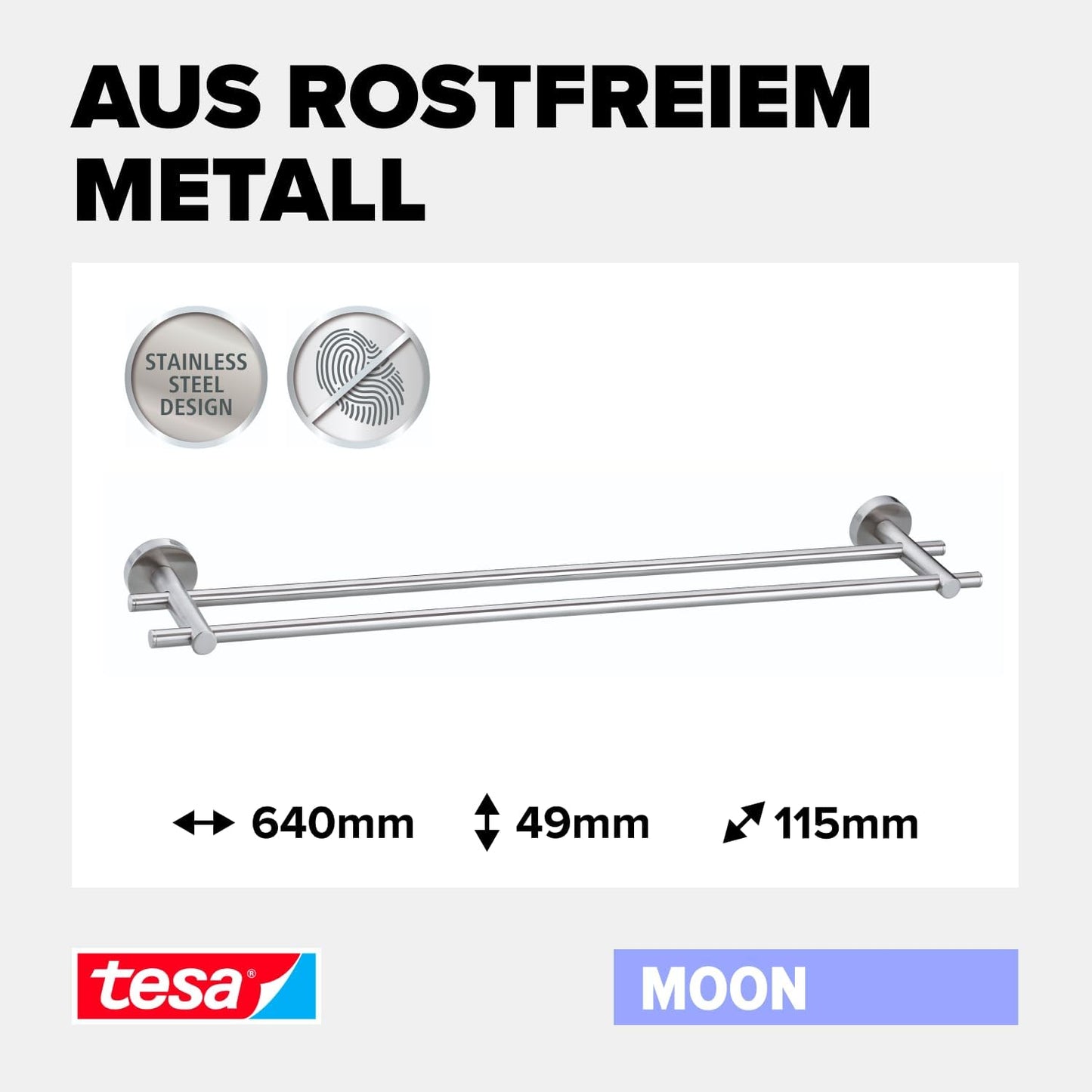 Moon Handtuchstange zur Wandmontage ohne Bohren, Handtuchstange