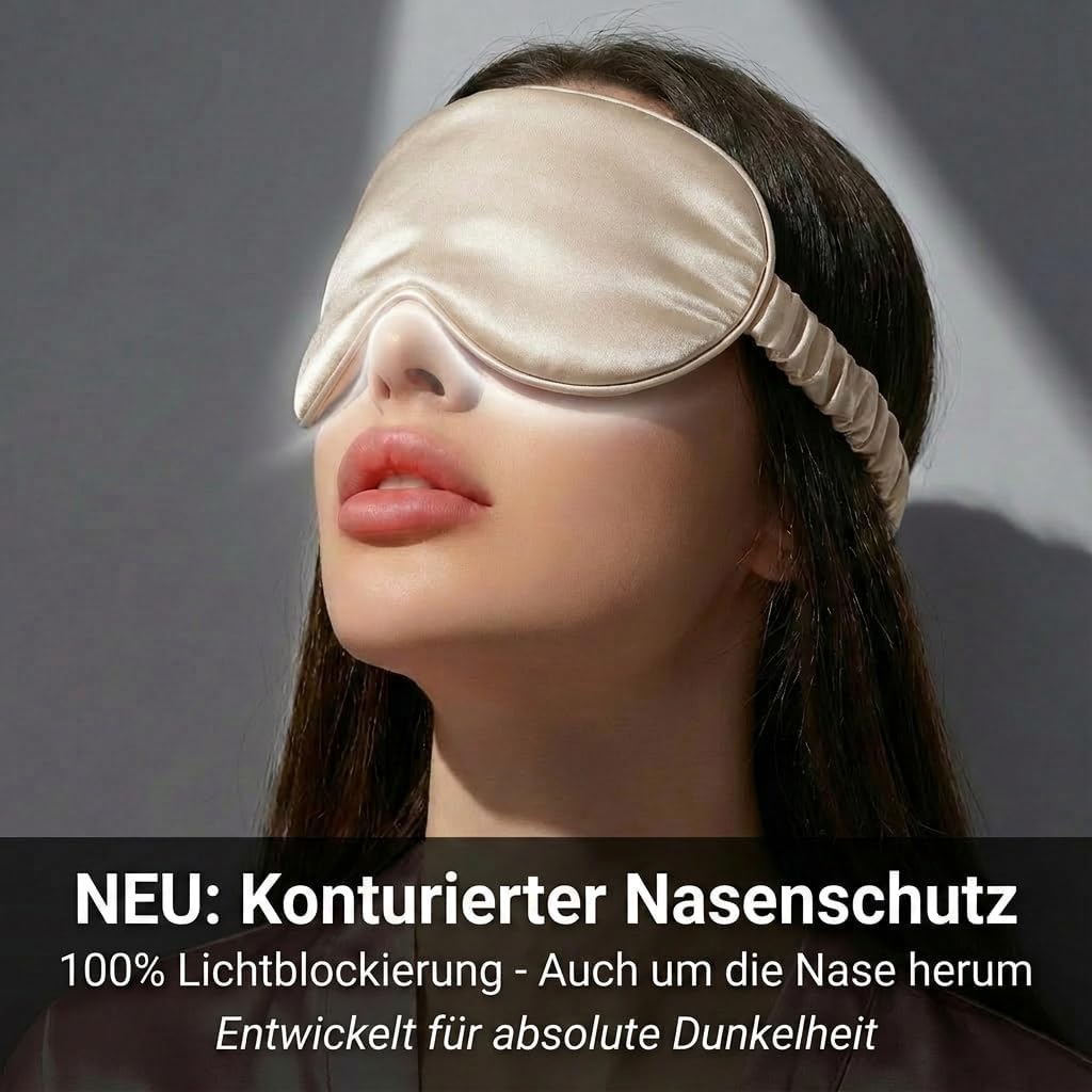 Seiden-Schlafmaske, Champagnerfarben