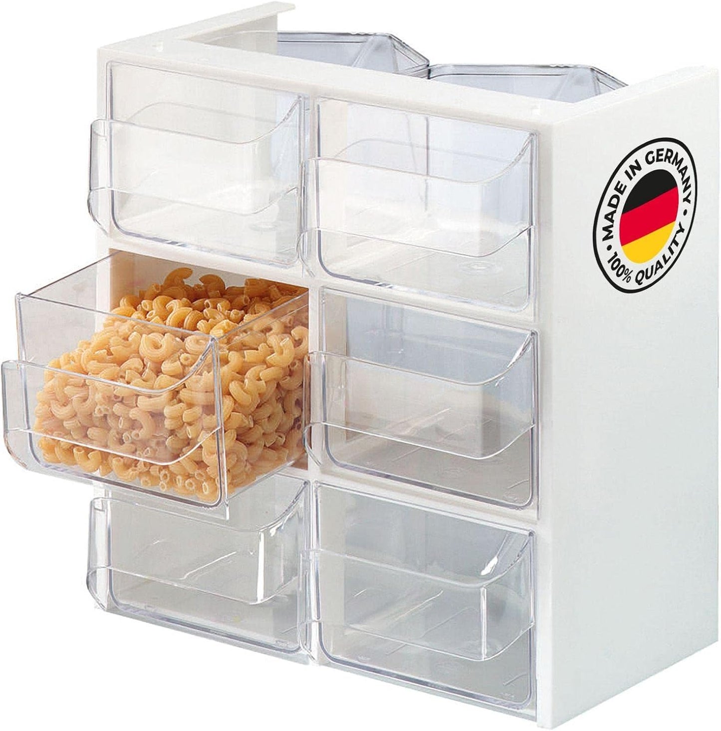 Schüttengehäuse mit 6 Schütten, White