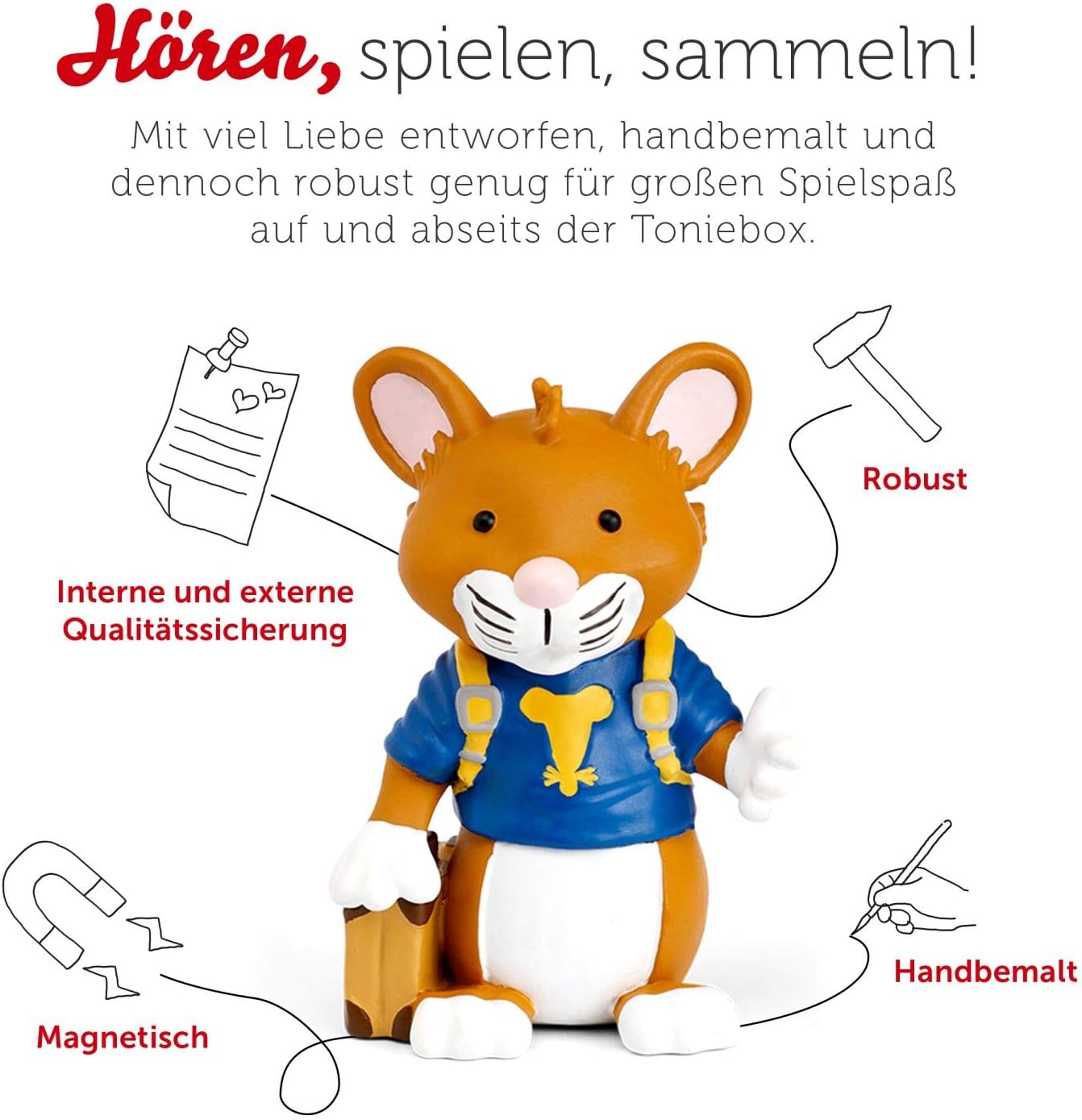 Hörfigur für Toniebox Leo Lausemaus, Mehrfarbig
