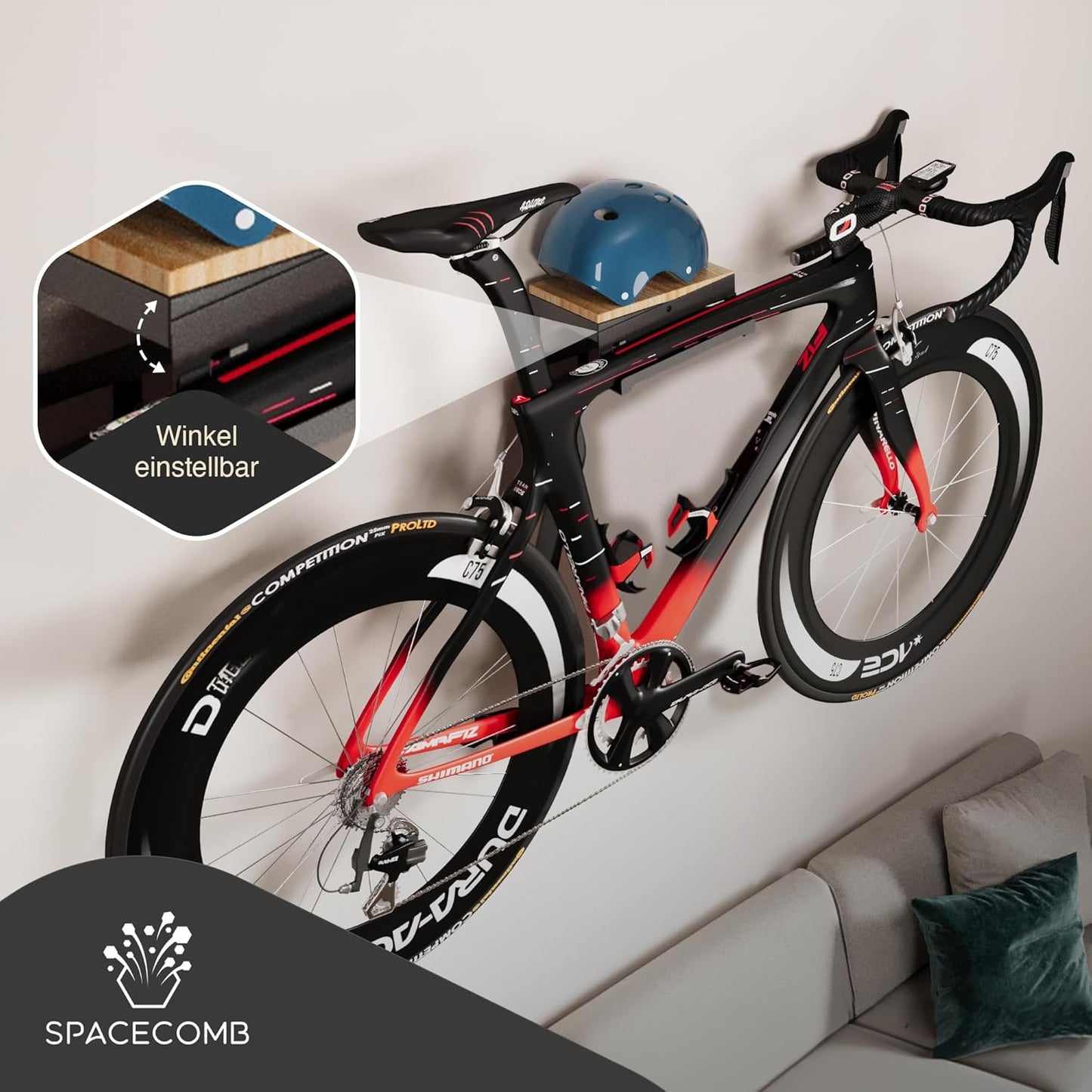 Velo Wandhalterung verstellbar, Schwarz Traglast 15 kg