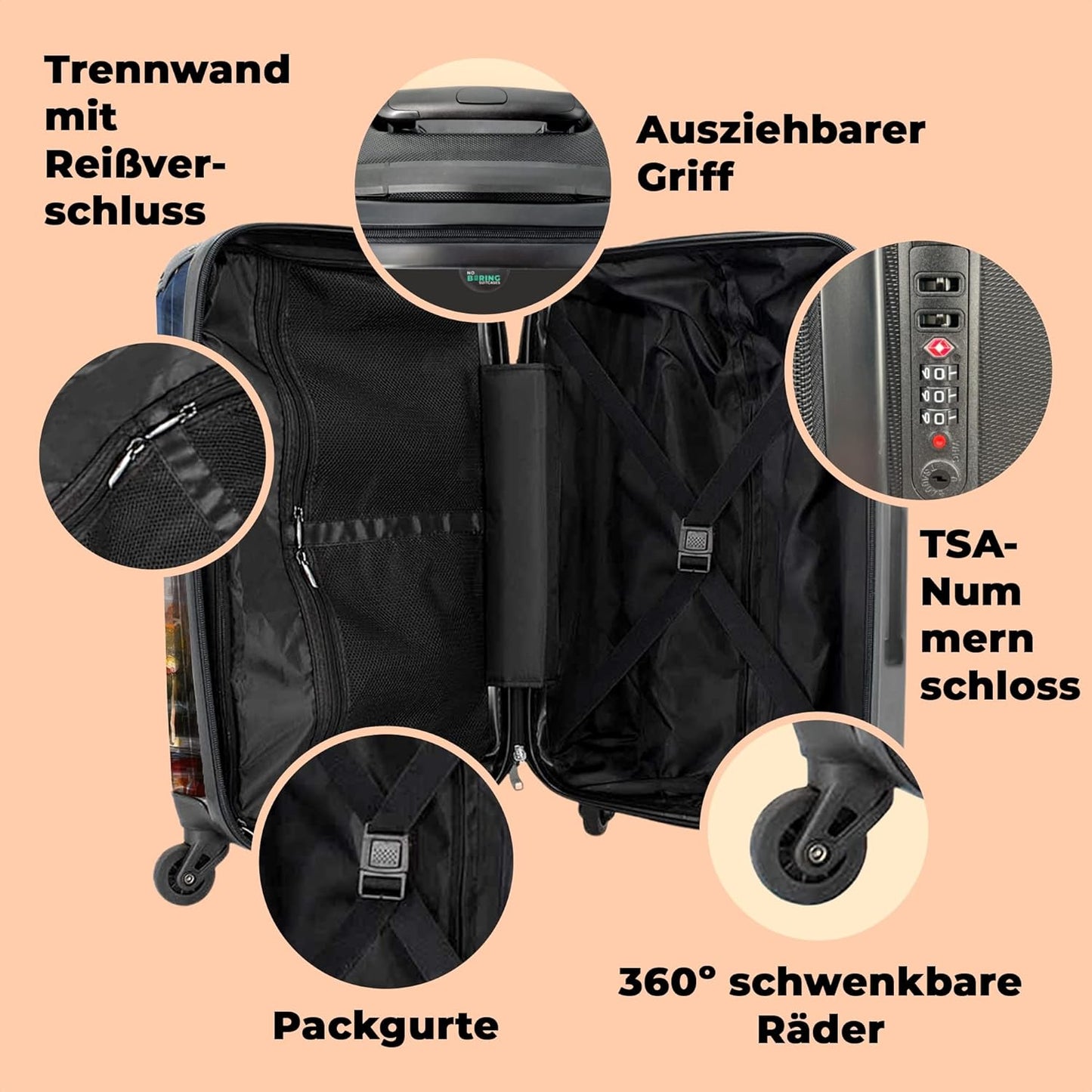 Grosser Rollkoffer mit Eiffelturm-Motiv (90 Liter)