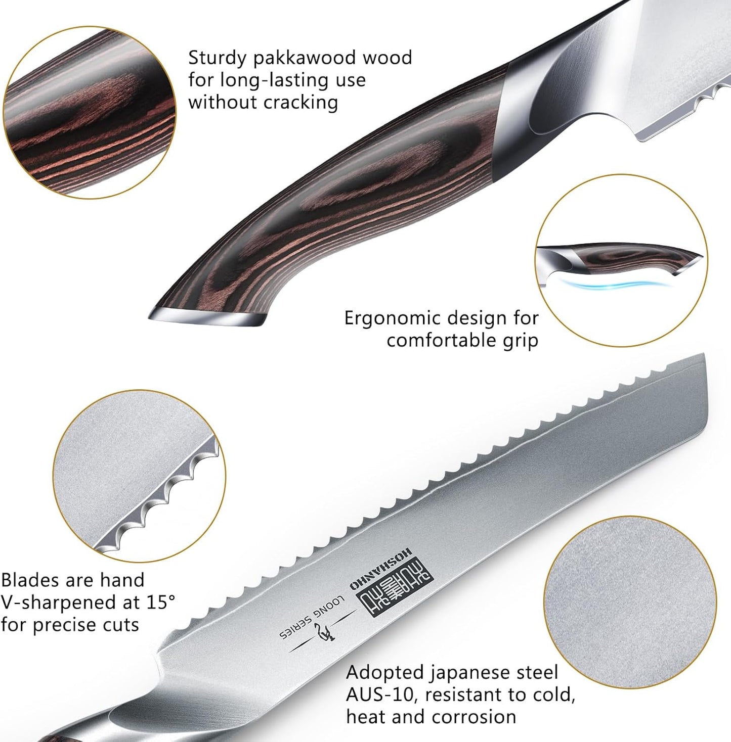 Brotmesser, 20cm Brotmesser Silber