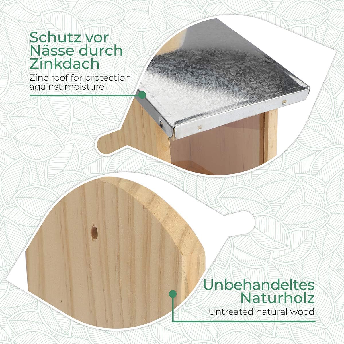 Wetterfestes Eichhörnchen Futterhaus, 11cm x 29cm x 25cm (LxBxH)